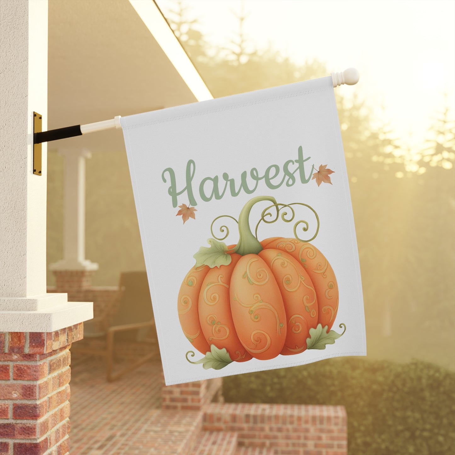 Elegant Pumpkin Garden Flag