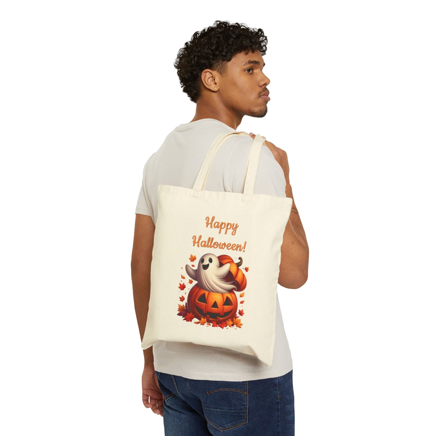 Reusable Halloween Trick or Treat Bag with Friendly Ghost