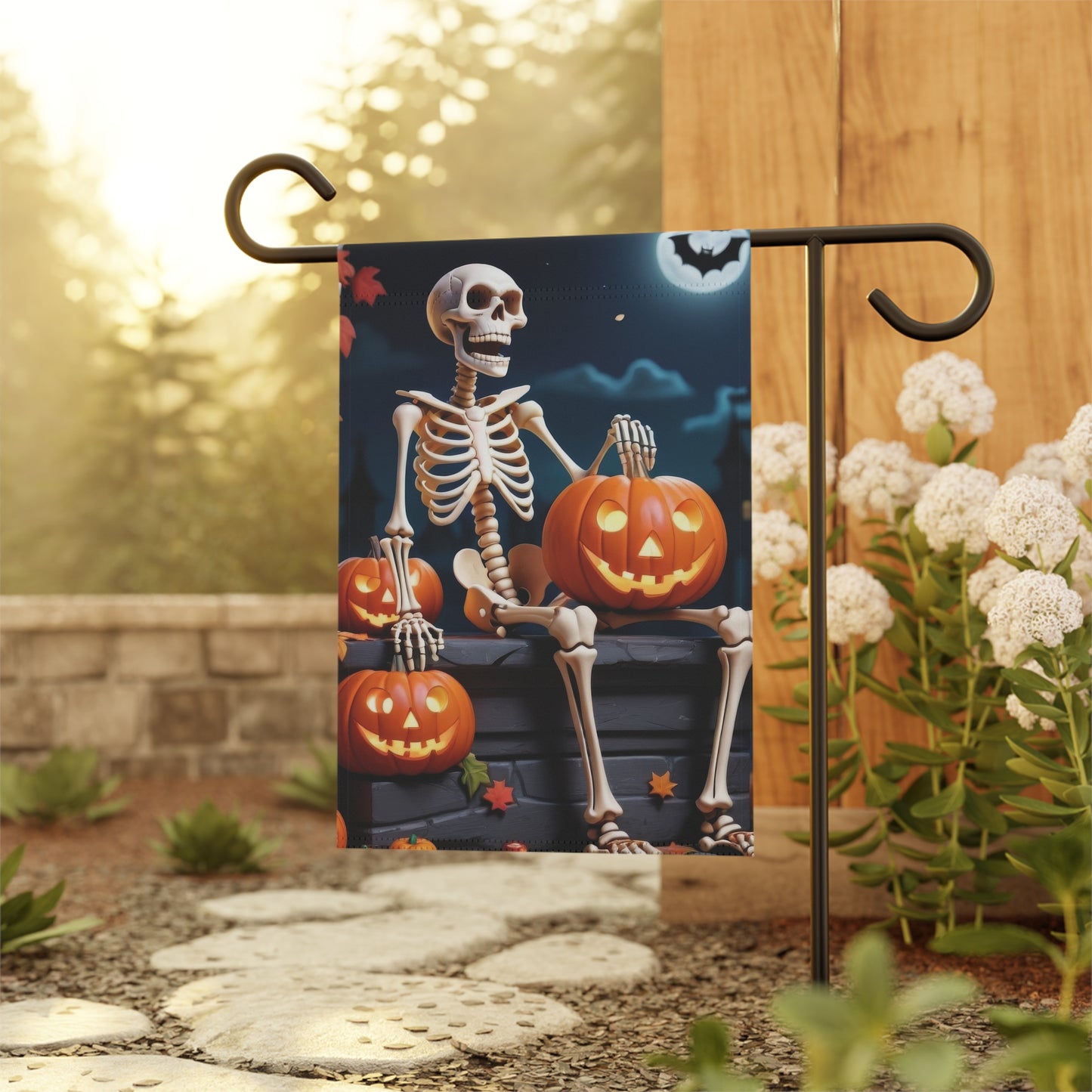 Funny Skeleton Halloween Garden Flag –