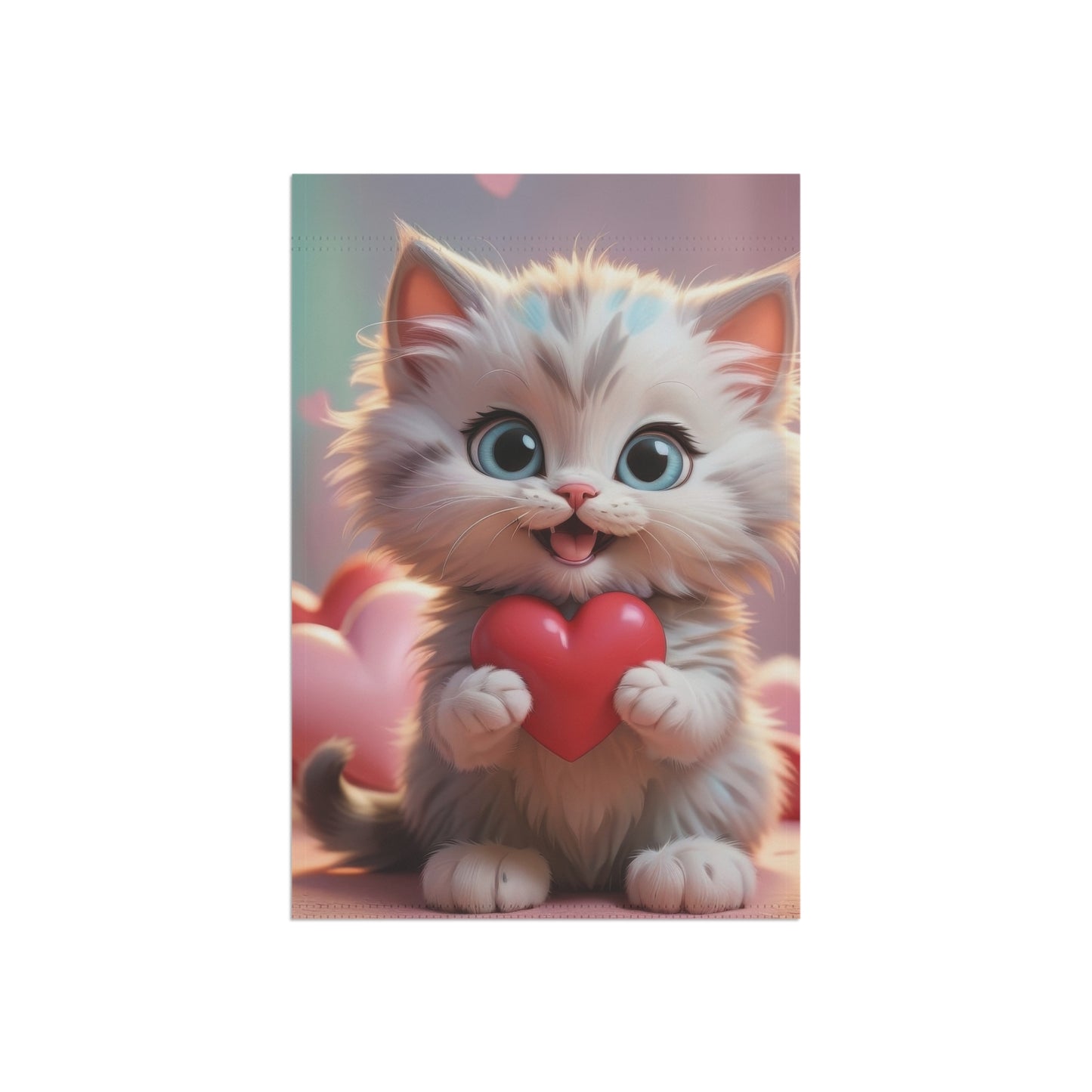 Cute Valentine Kitten Garden Flag