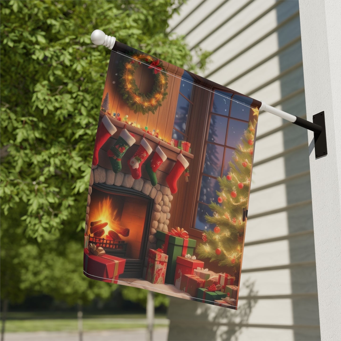 Cozy Christmas Holiday Garden Flag