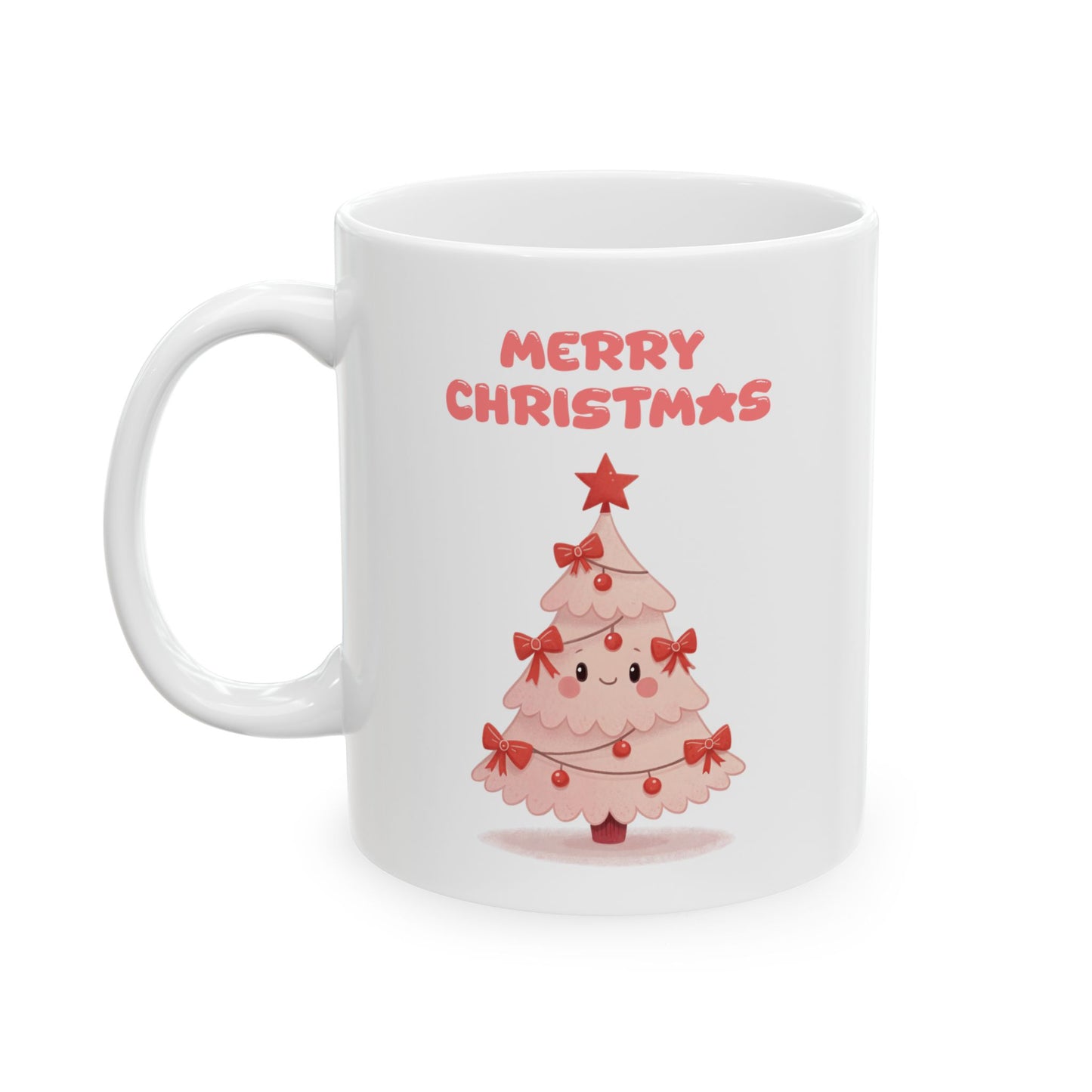 Cute Pink Christmas Tree Coffee Mug