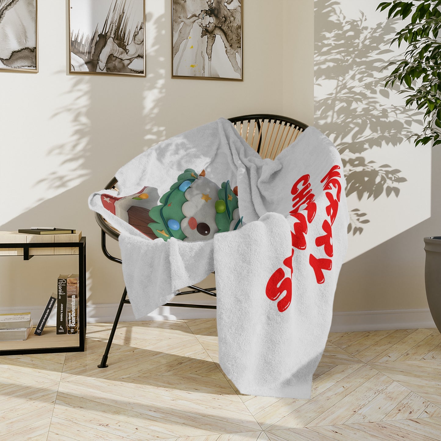 Cute Cartoon Christmas Tree Velveteen Blanket