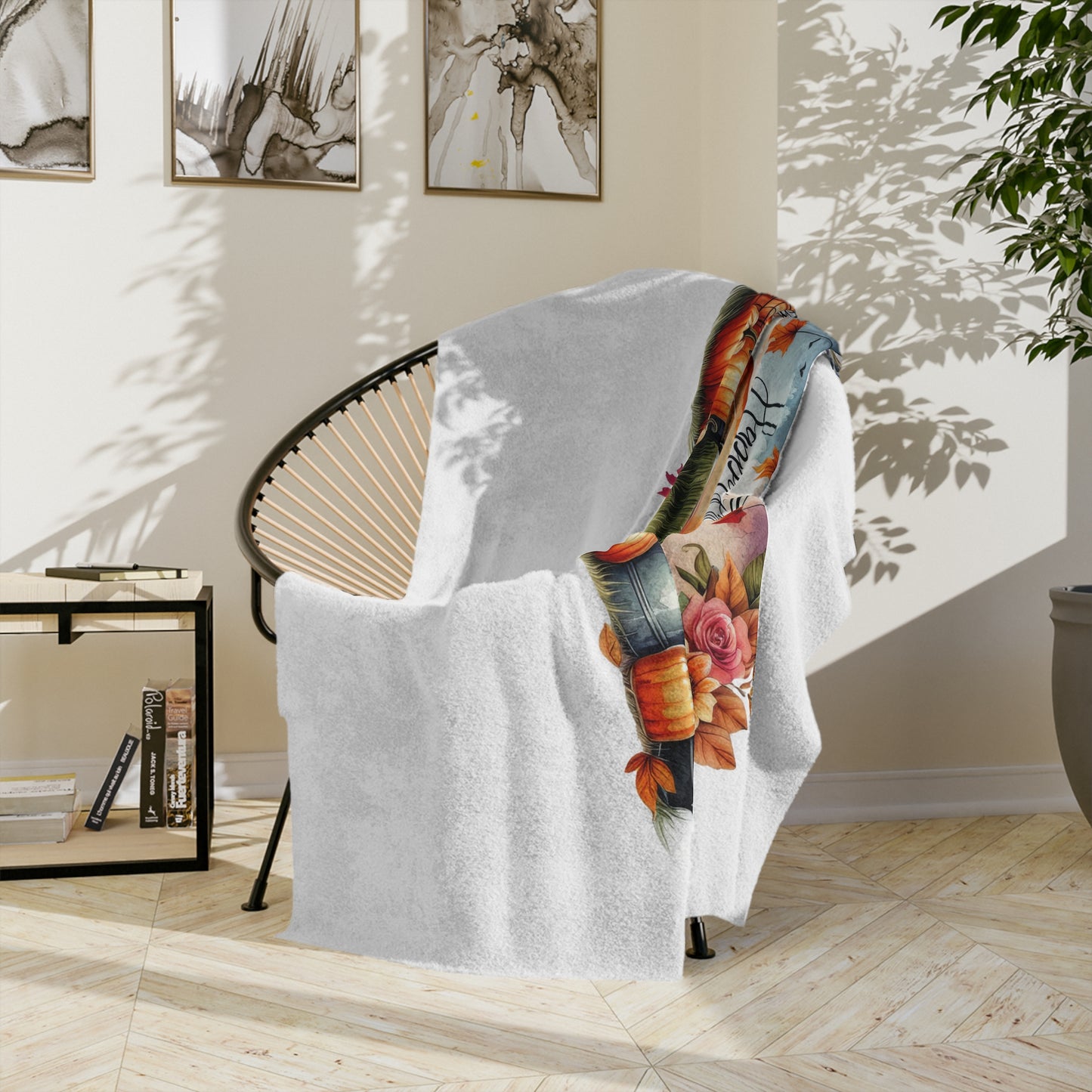 "Happy Fall" Rustic Truck Velveteen Blanket