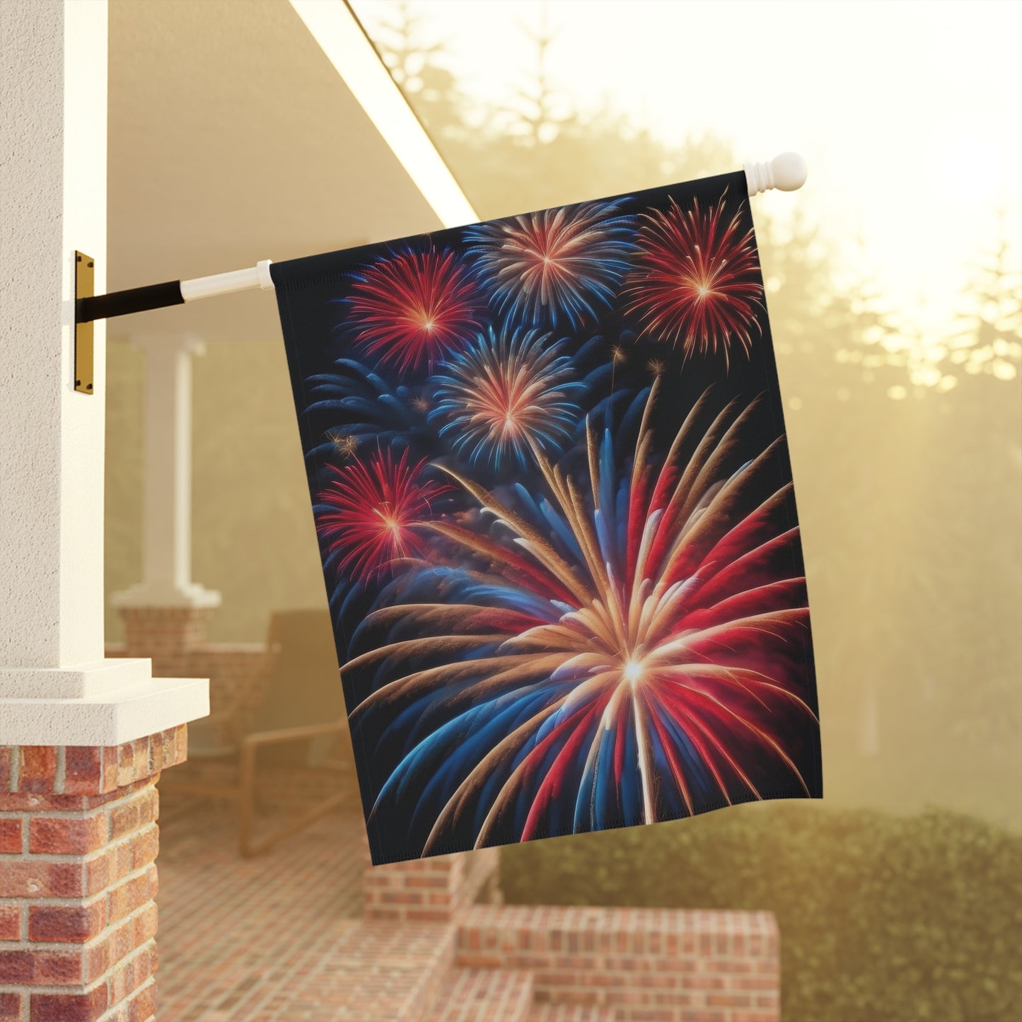 Fireworks 4th of July Garden Flag