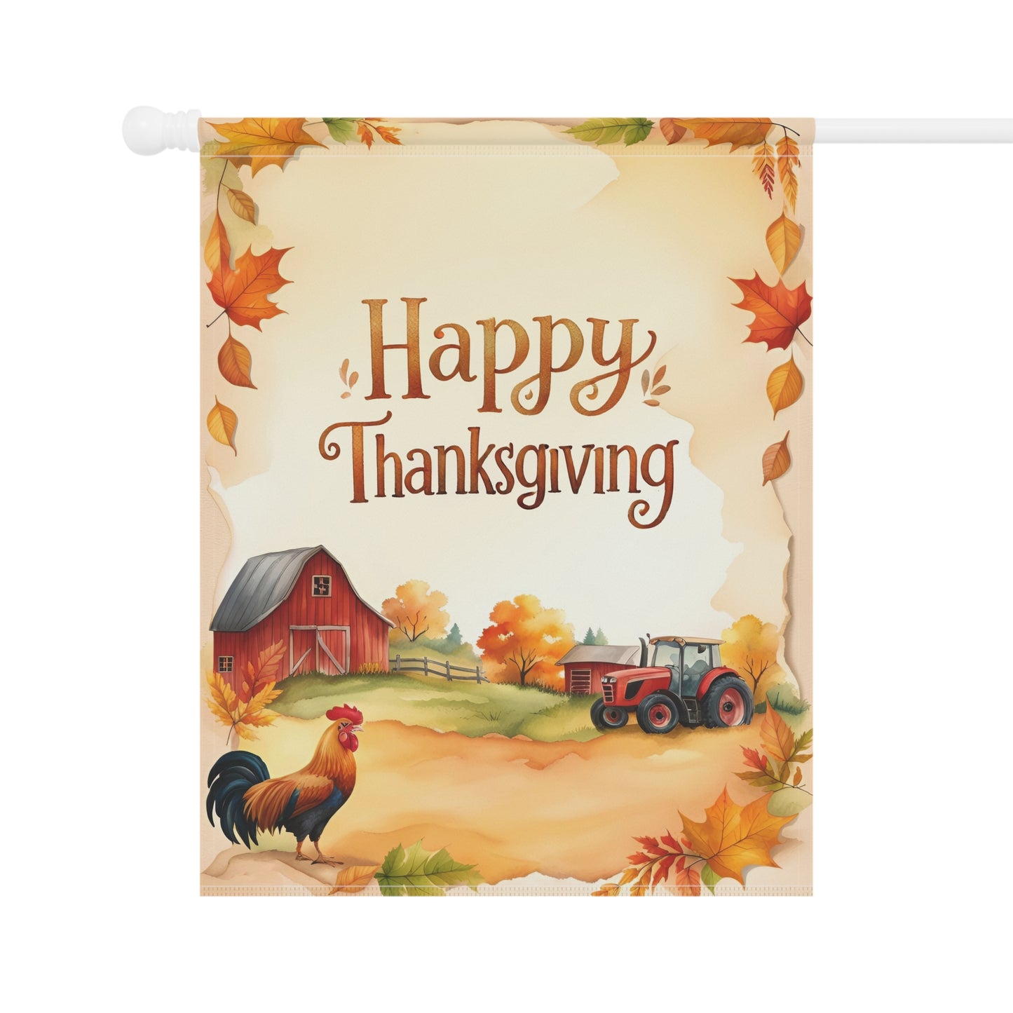 Happy Thanksgiving Rustic Fall Farm Garden Flag