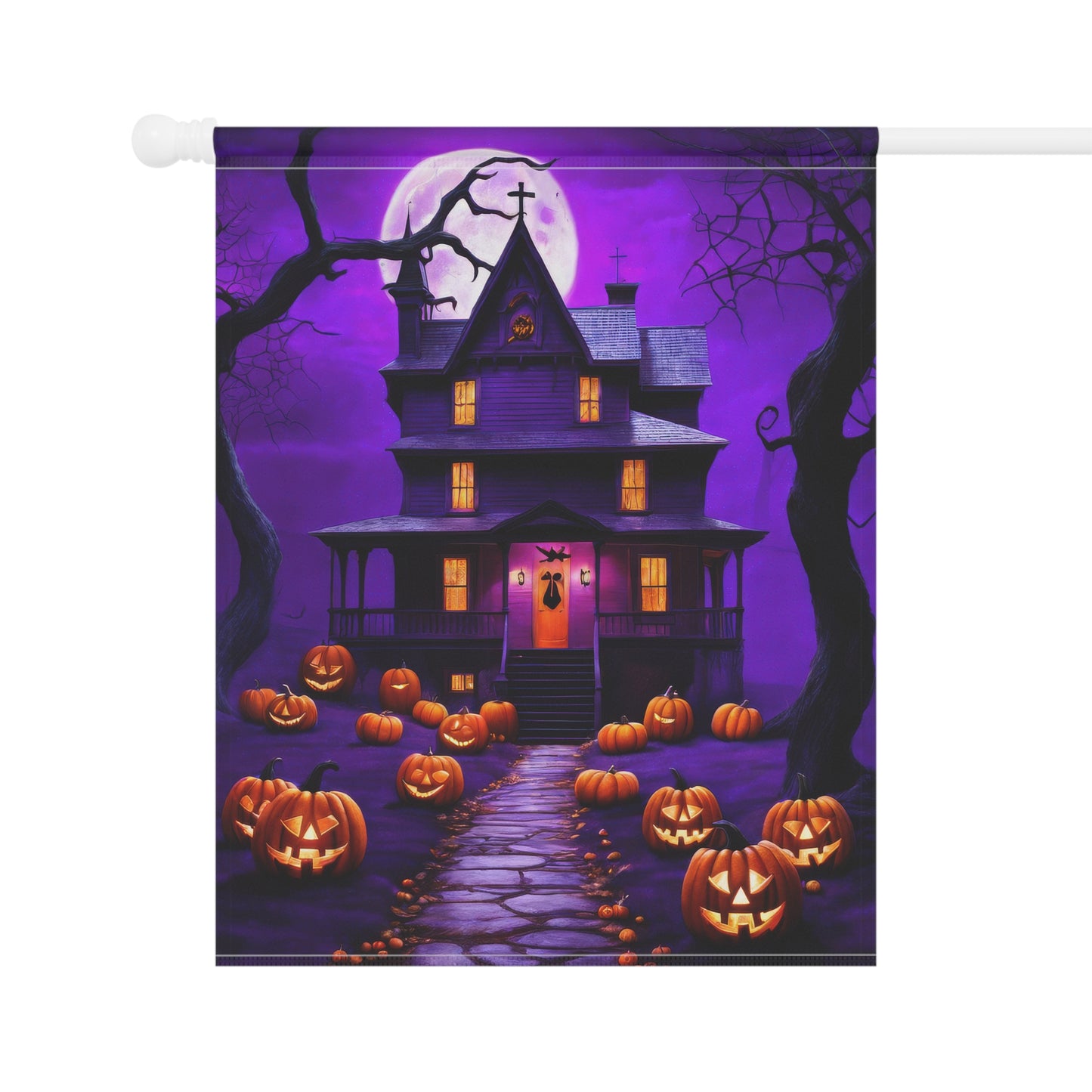 Eerie Haunted House Garden Flag/ House Banner