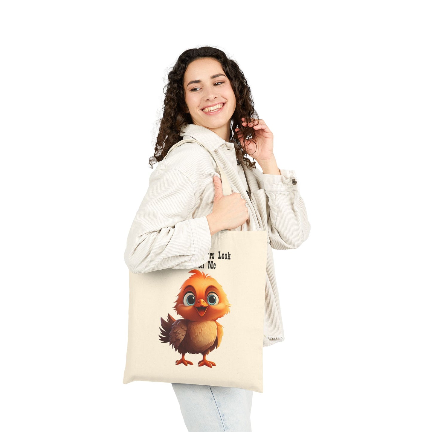 Funny "Chicken Feathers Look Good on Me" Canvas Tote Bag