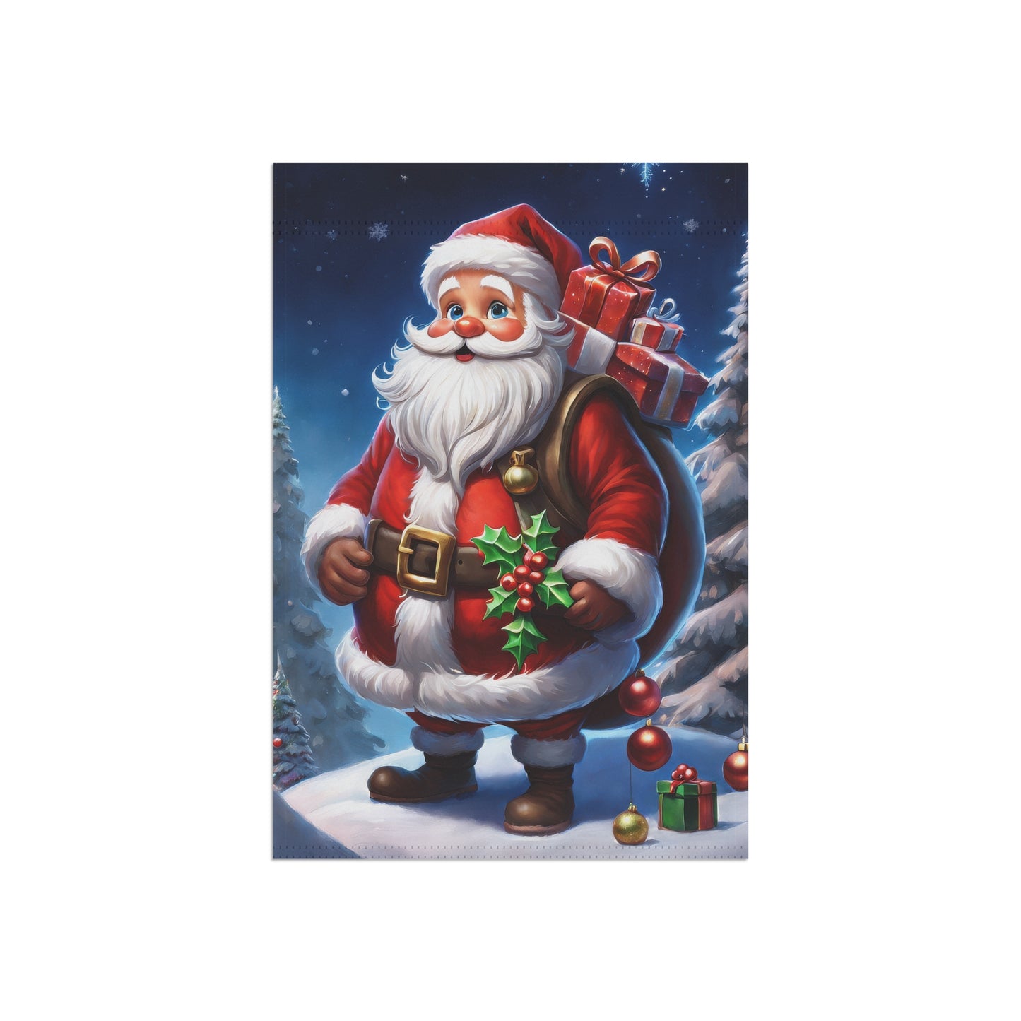 Jolly Santa Holiday Garden Flag/ House Banner