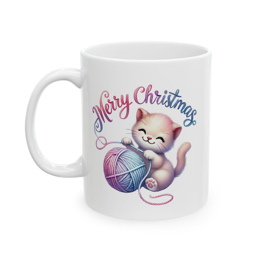 Merry Christmas Kitten Coffee Mug