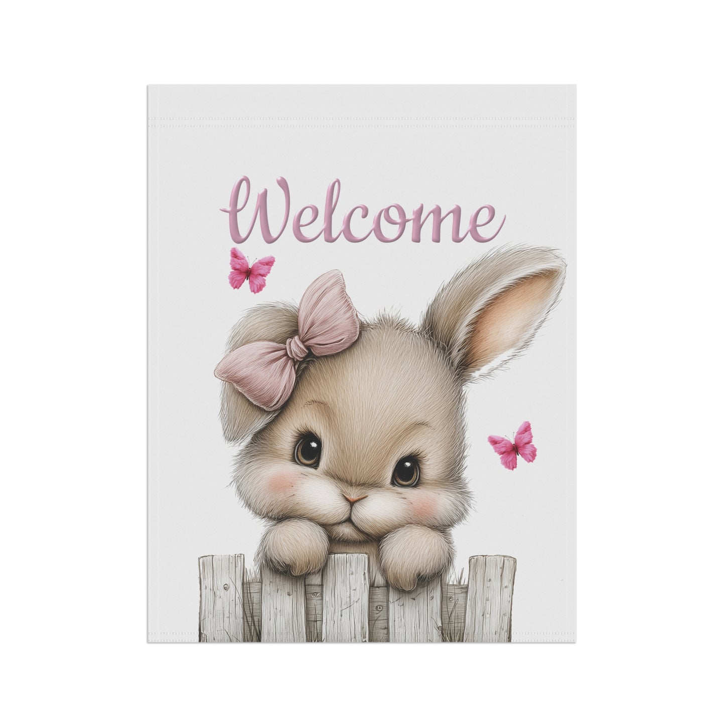 Cute Bunny Welcome Garden Flag
