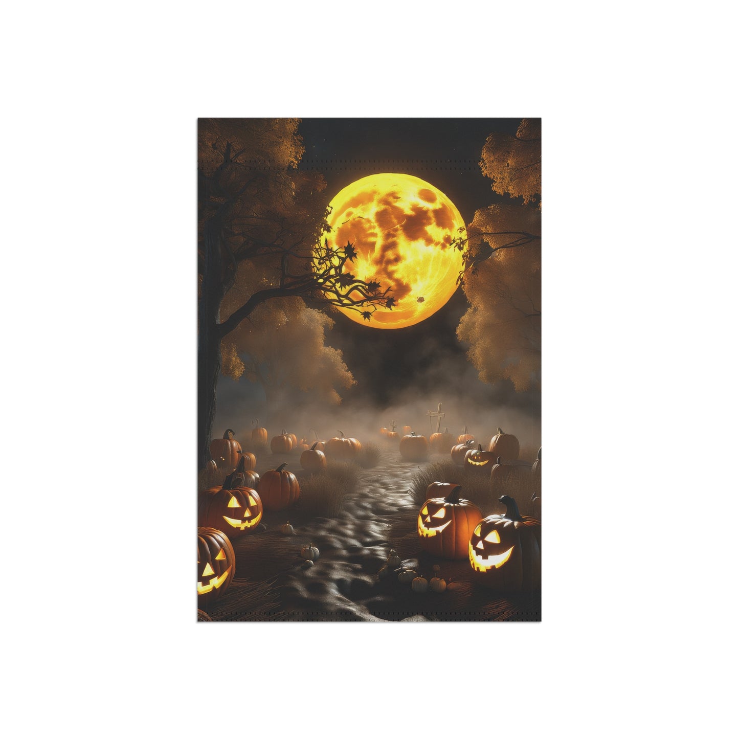 Spooky Halloween Scene Garden Flag/ House Banner