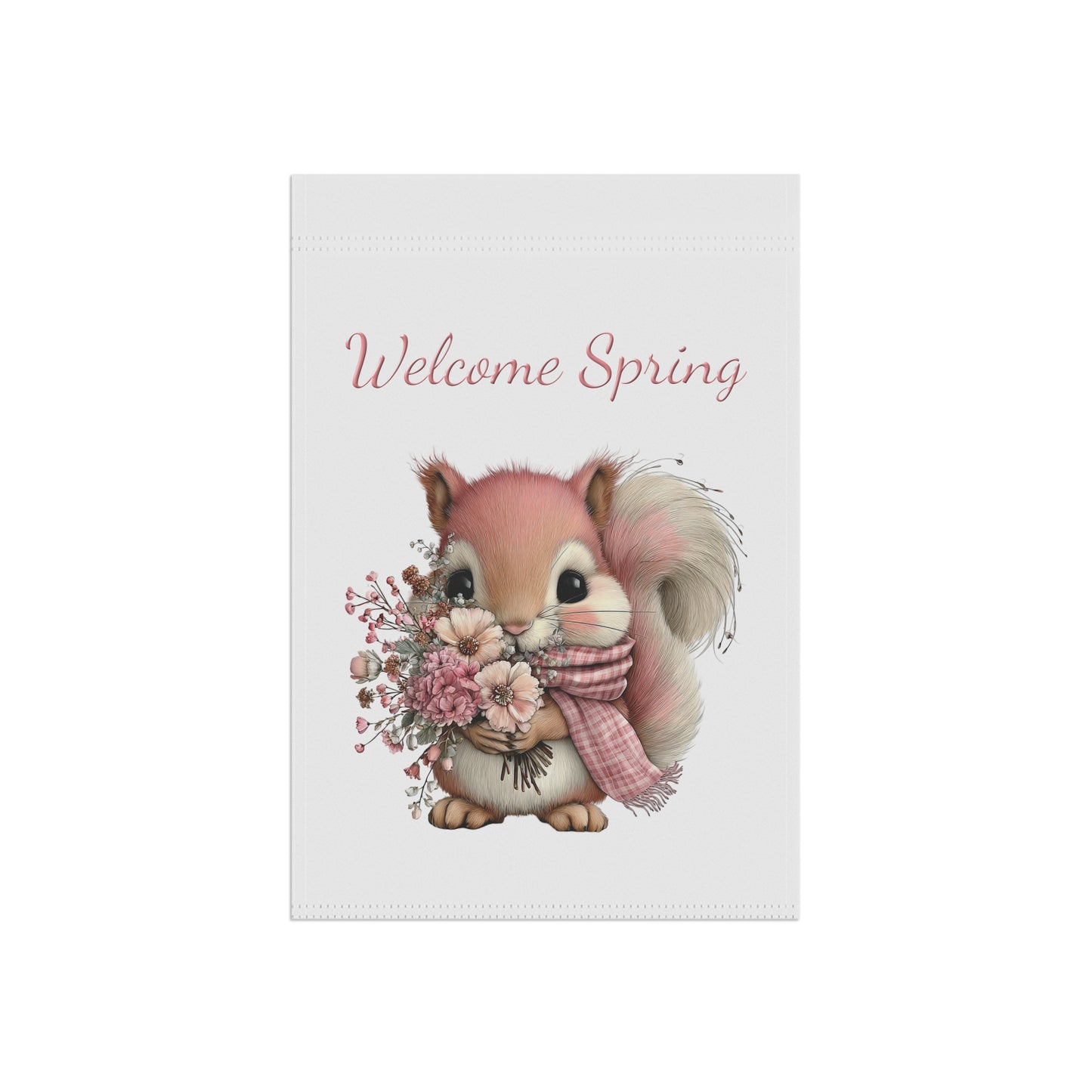 Welcome Spring Squirrel Garden Flag