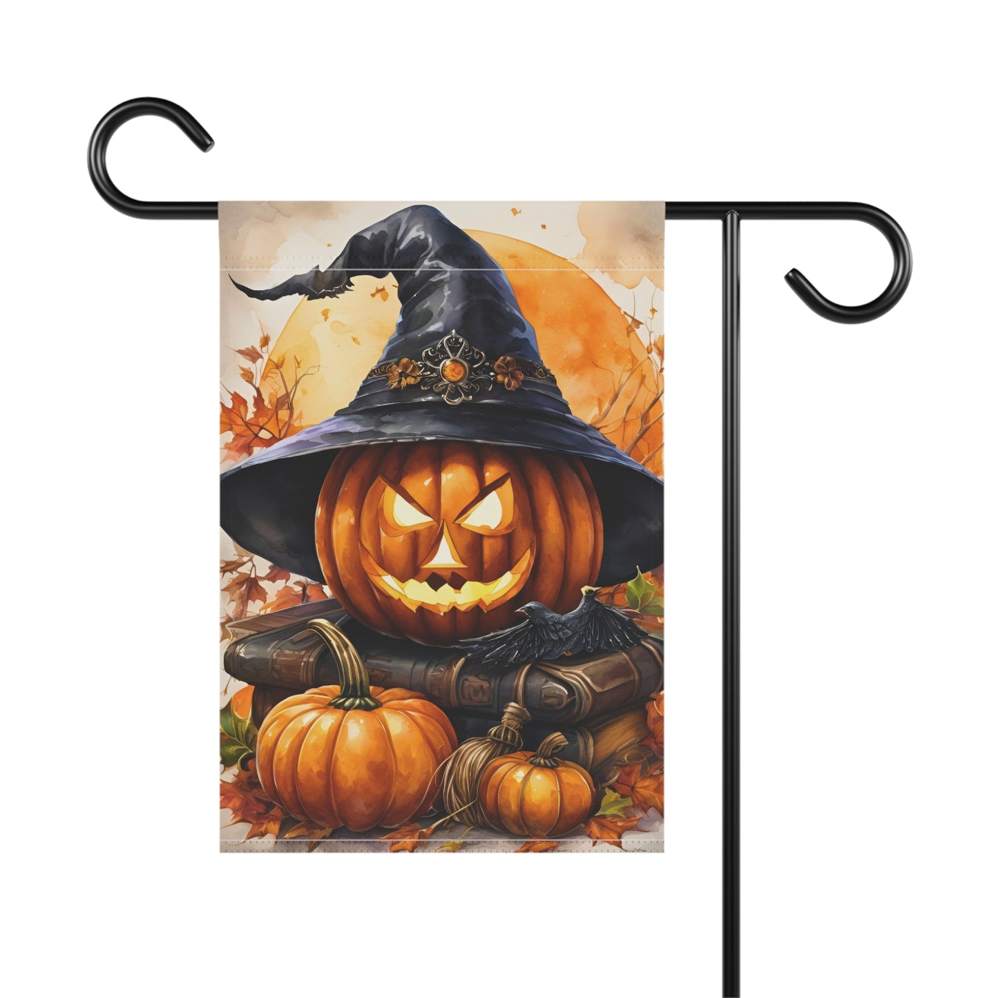 Halloween Witch Pumpkin Garden Flag