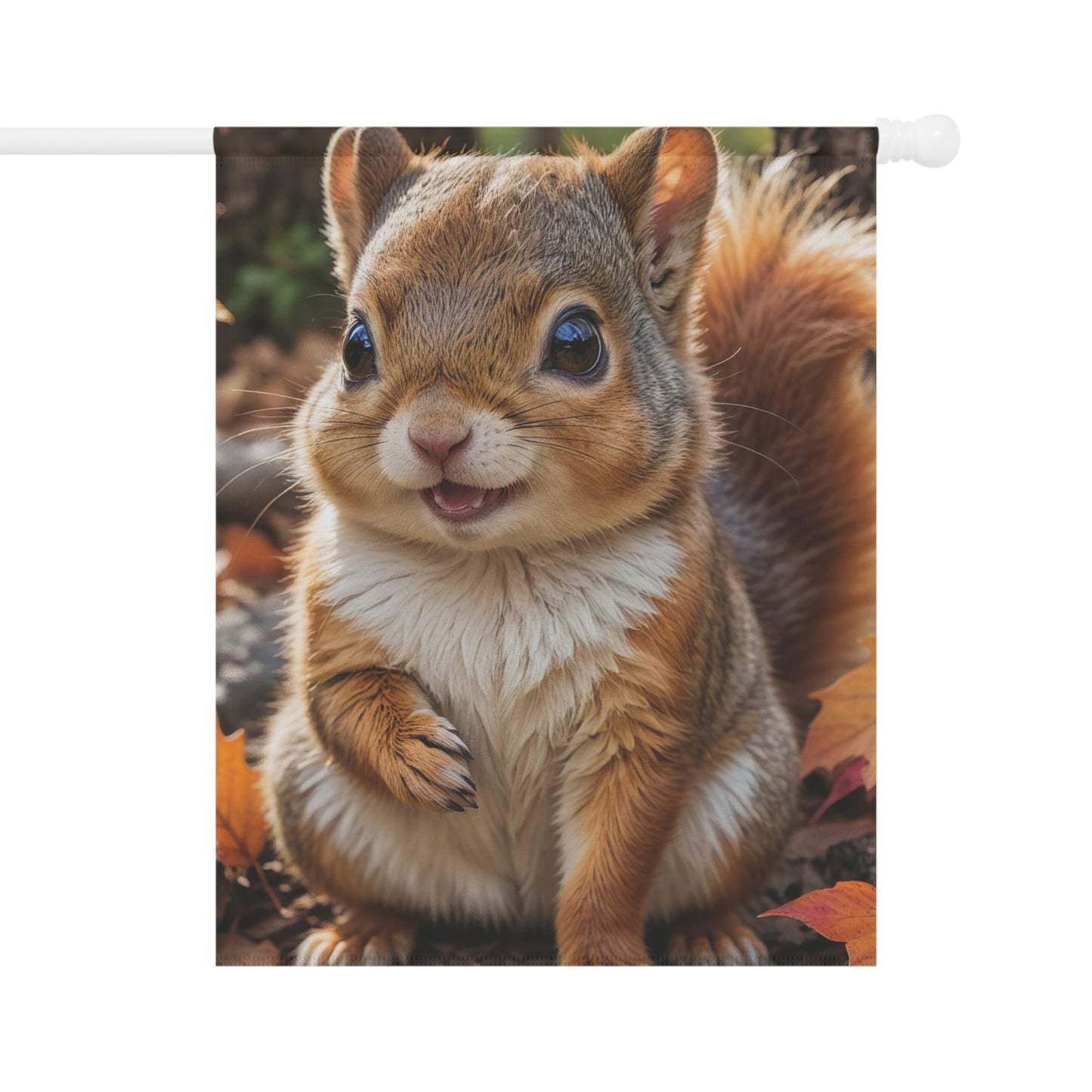 Smiling Squirrel Autumn Garden Flag