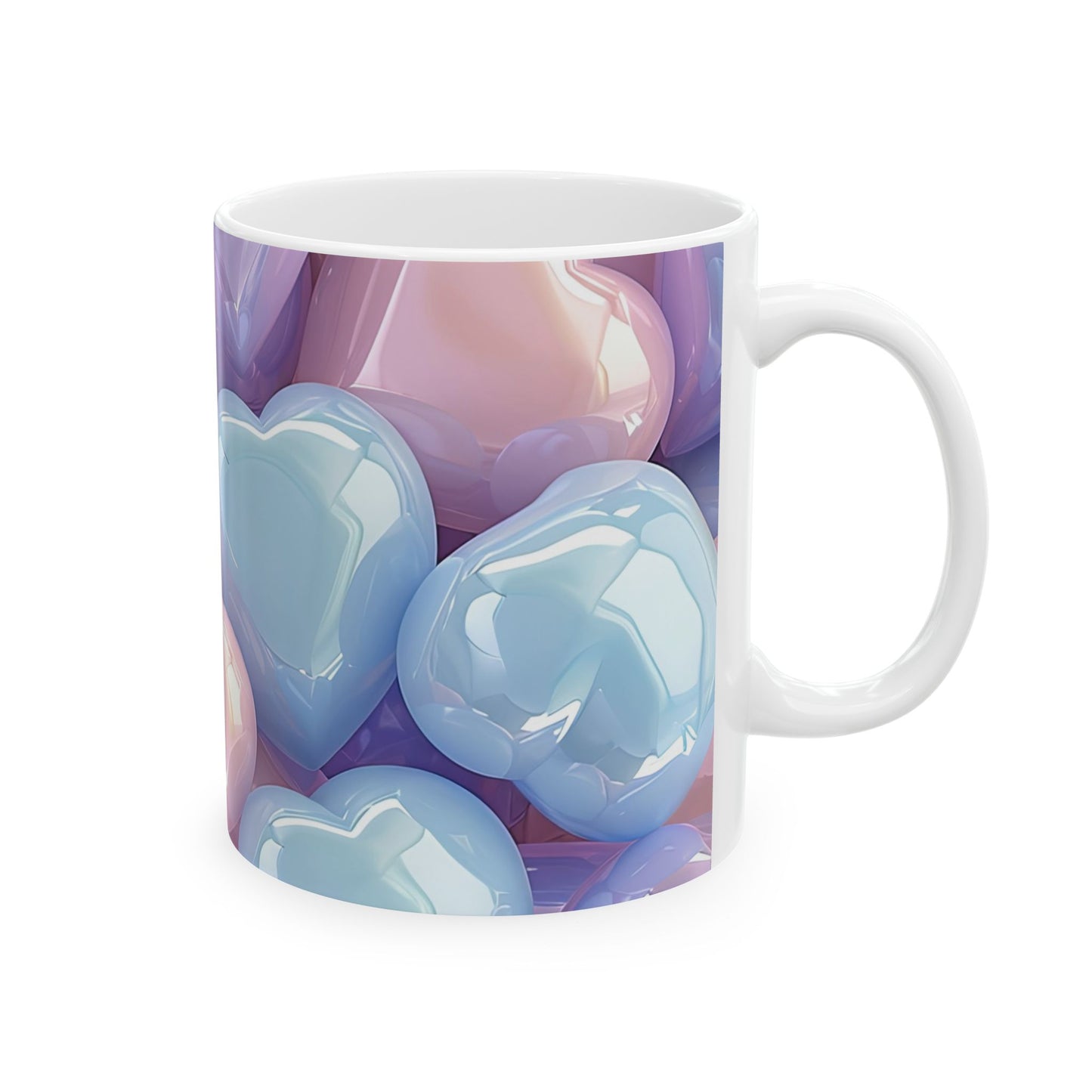 Shimmering Multi-Colored Iridescent Hearts Coffee Mug