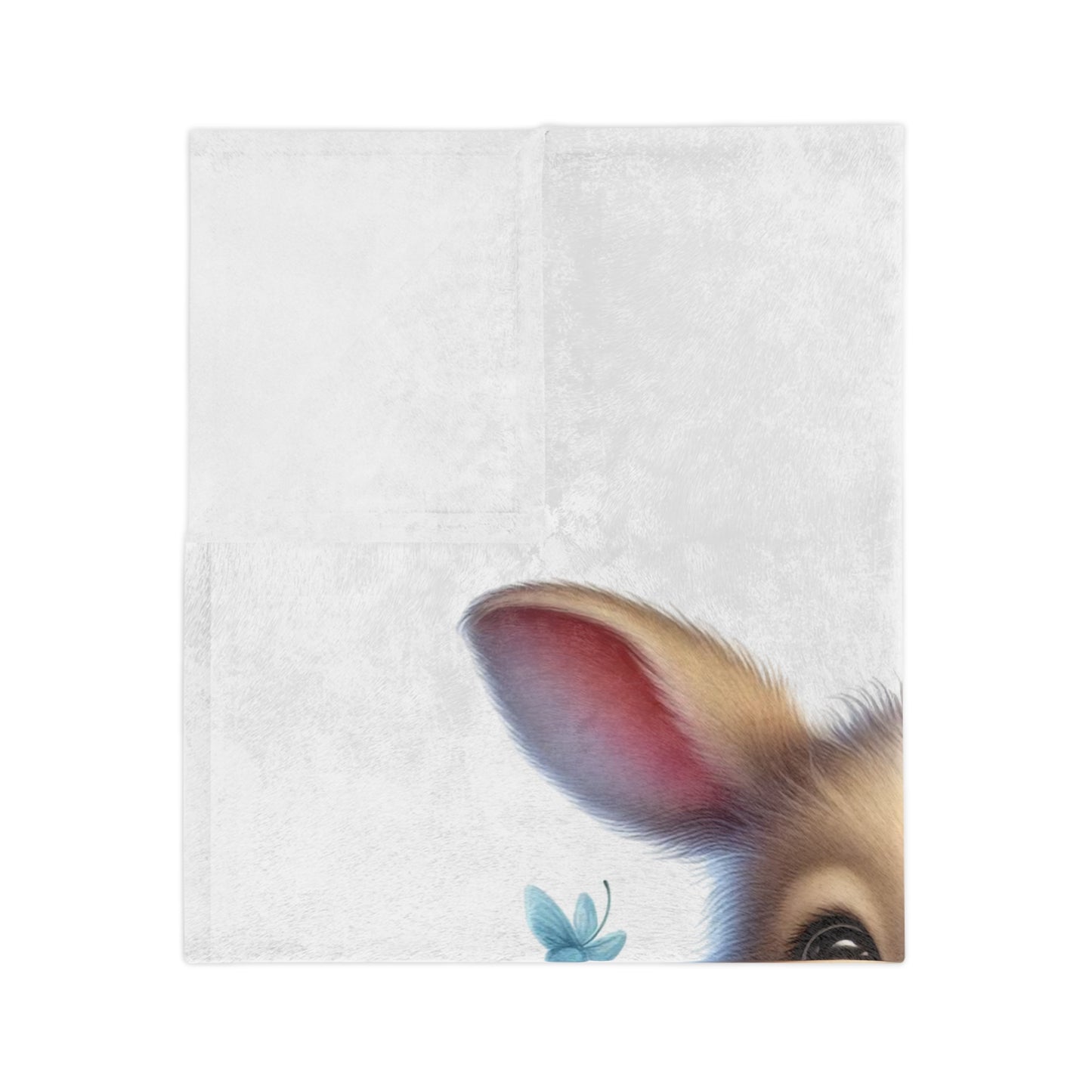 Charming Teacup Bunny & Butterfly Lightweight Velveteen Blanket