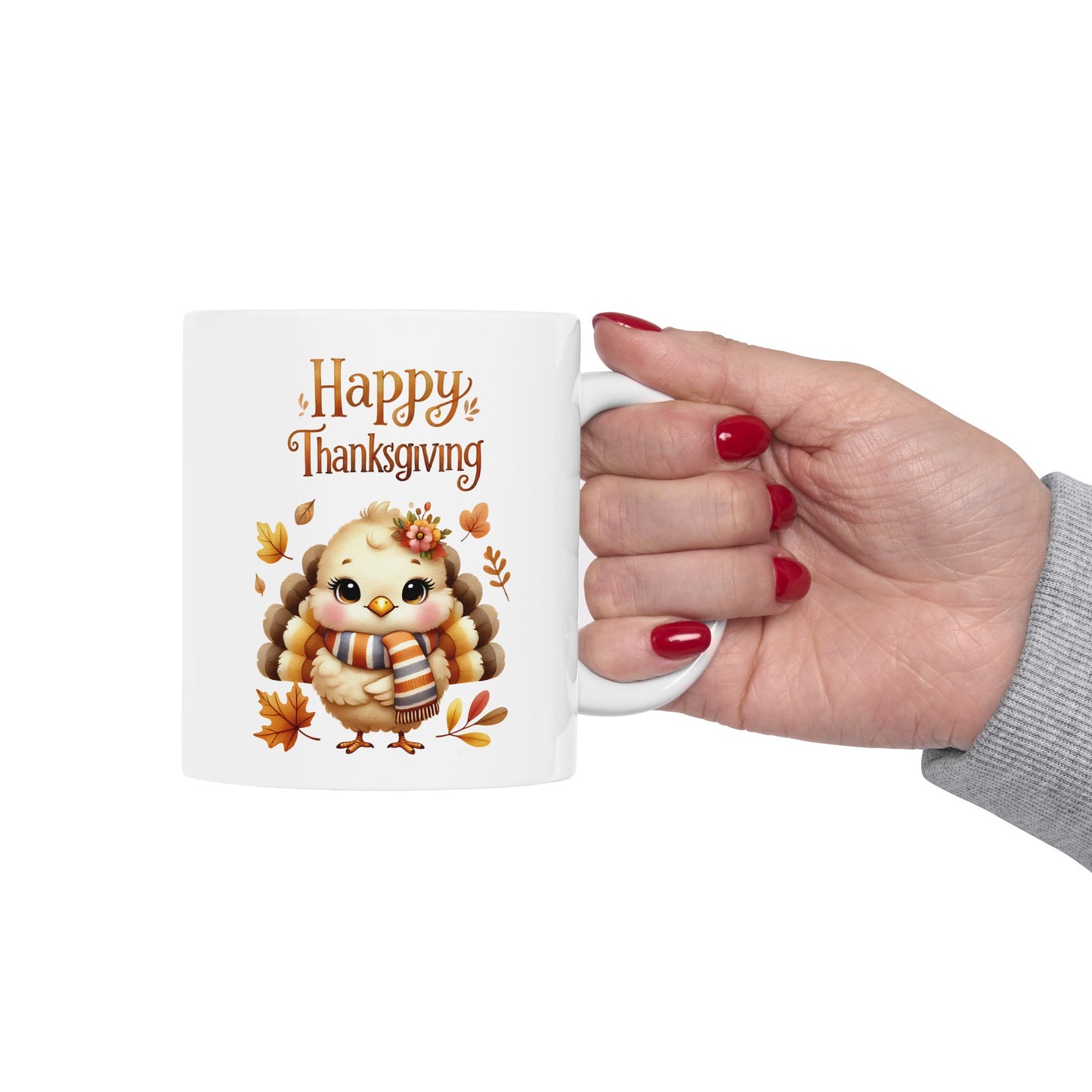 Thanksgiving Coffee Mug with Cute Baby Turkey Design