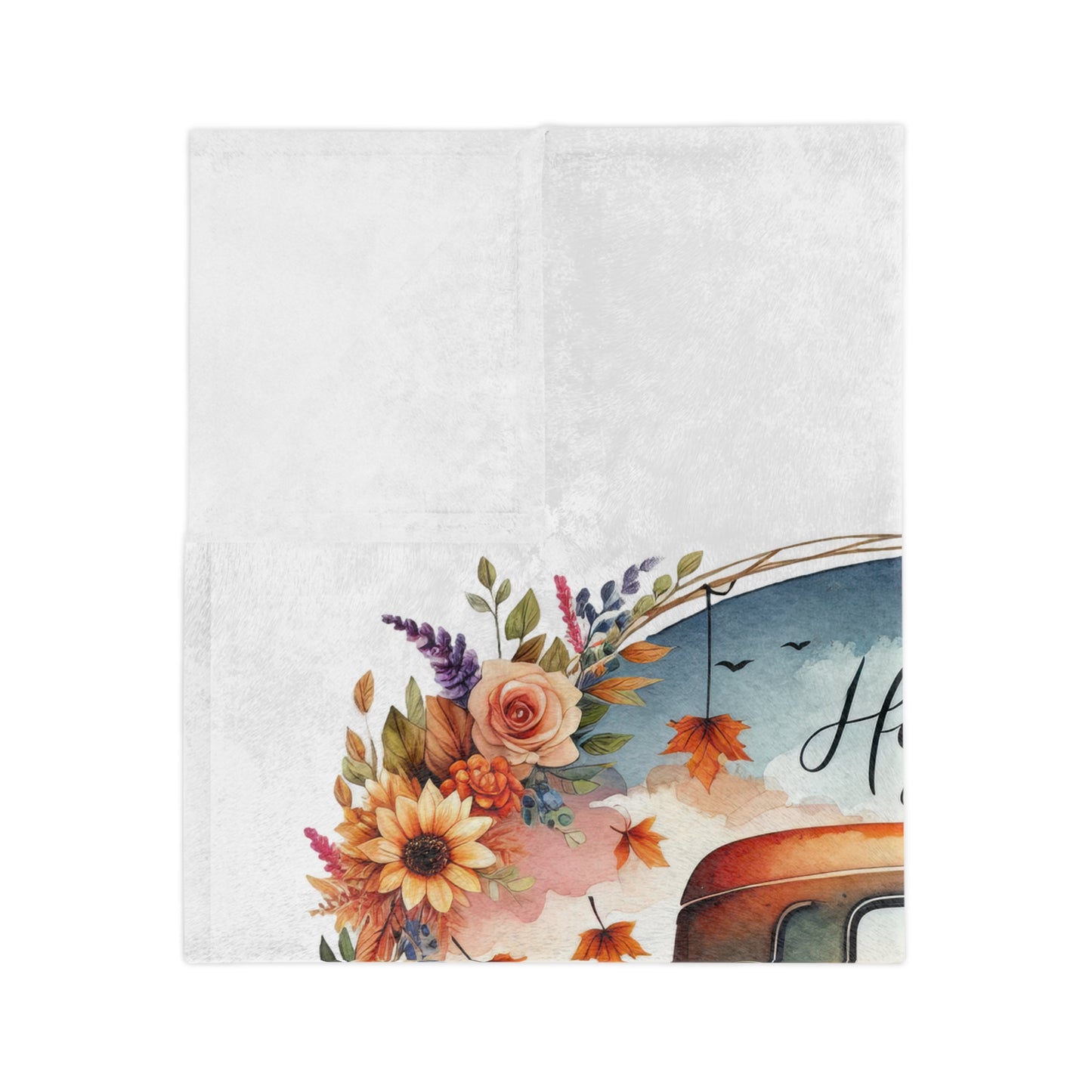 "Happy Fall" Rustic Truck Velveteen Blanket