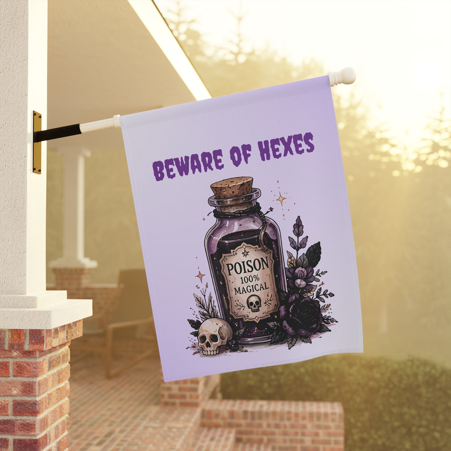 Beware of Hexes Halloween Garden Flag