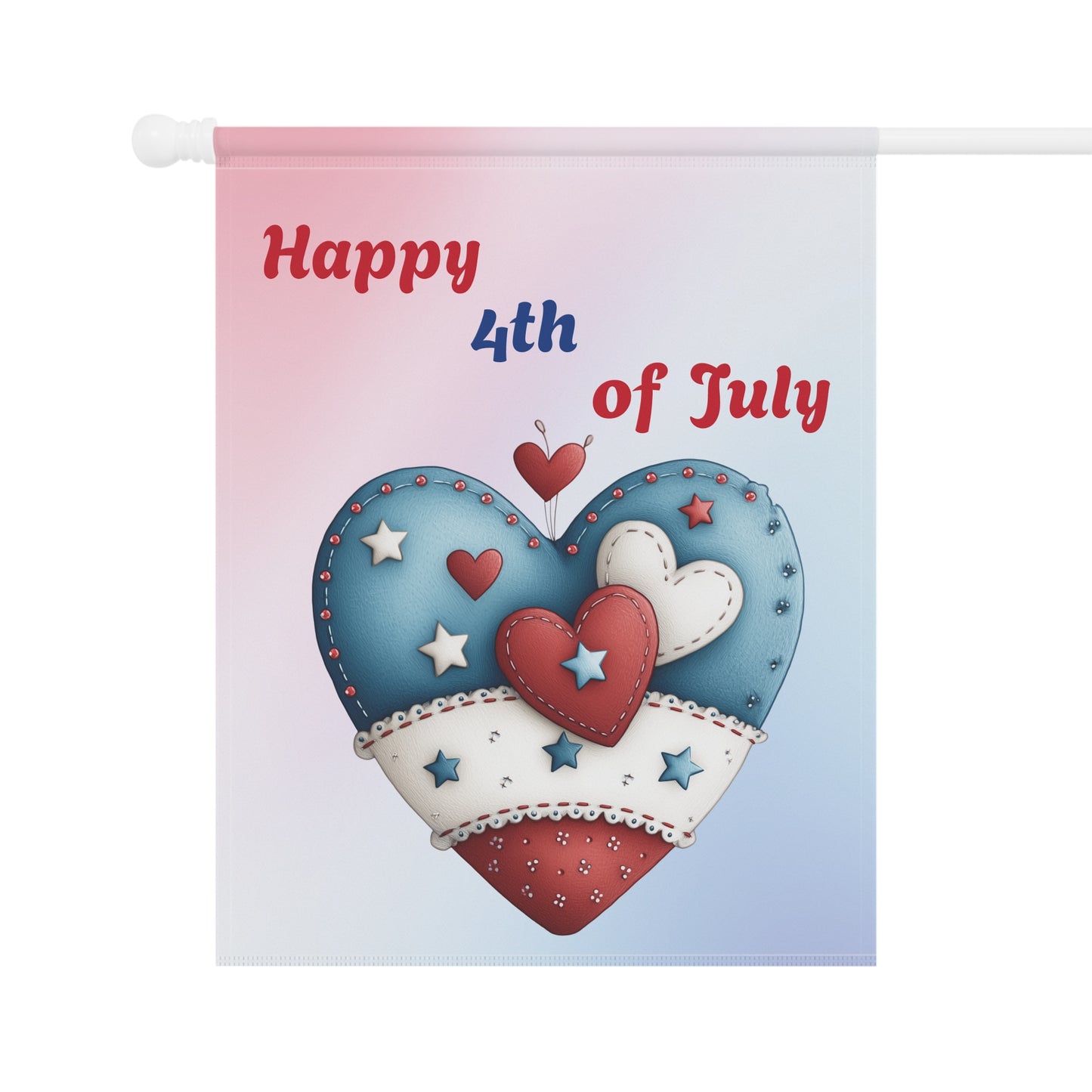 Red, White & Blue Hearts Garden Flag