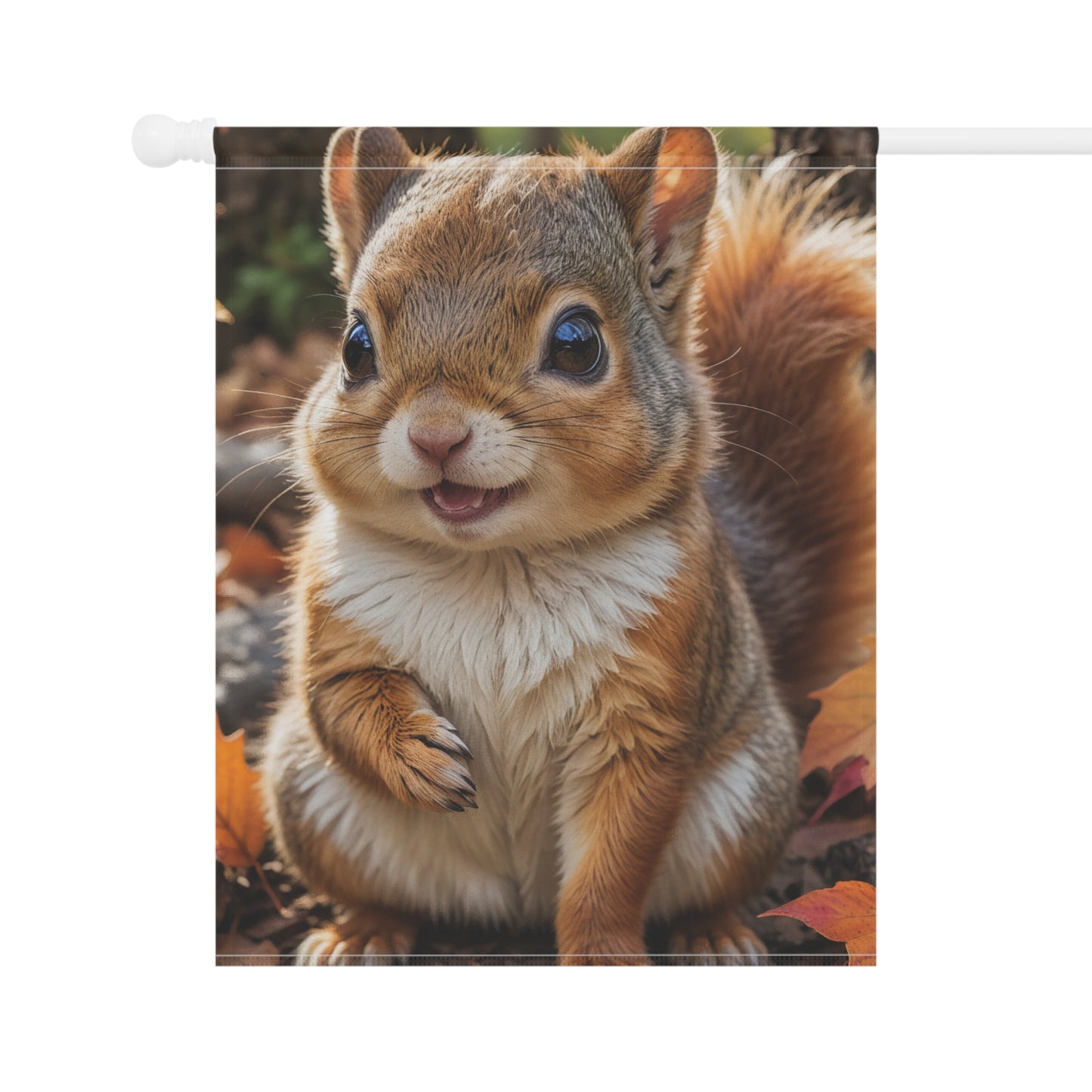 Smiling Squirrel Autumn Garden Flag