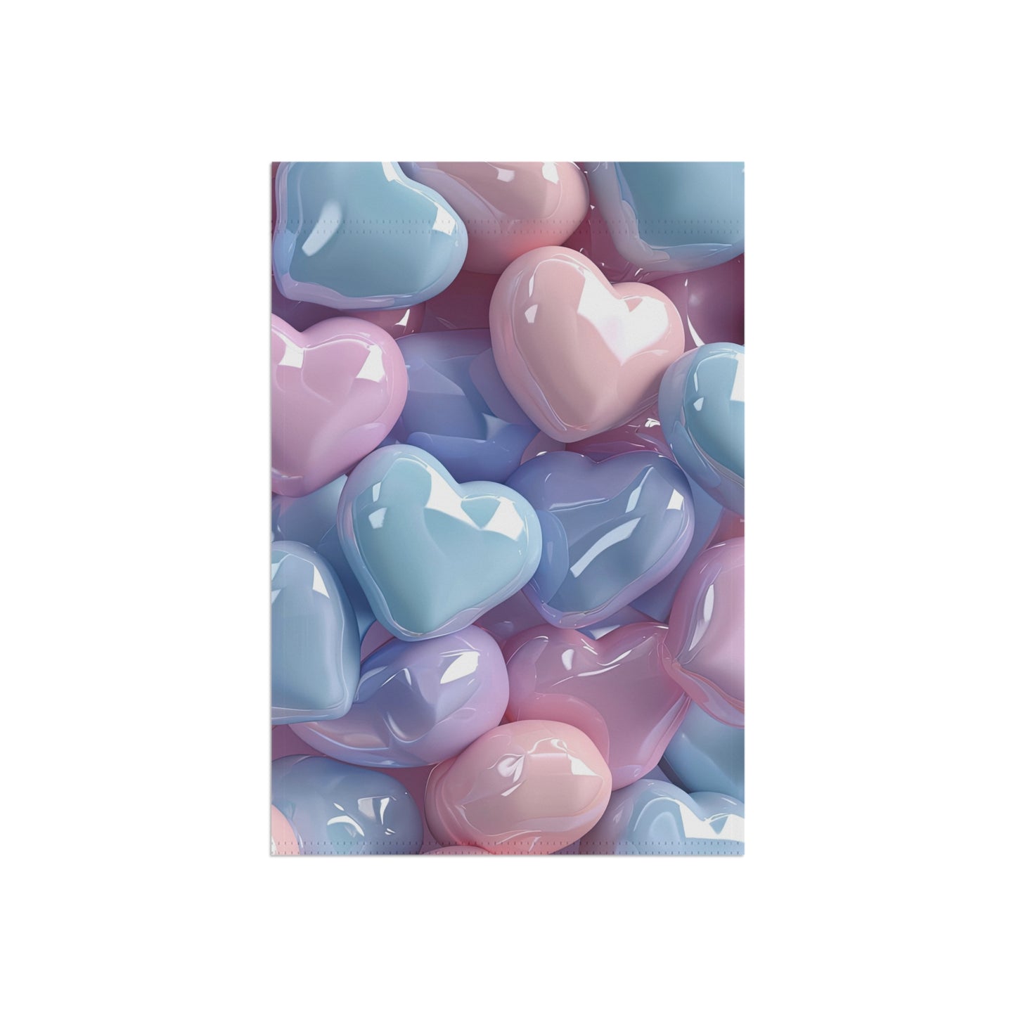 Shiny Colorful Pastel Hearts Garden Flag