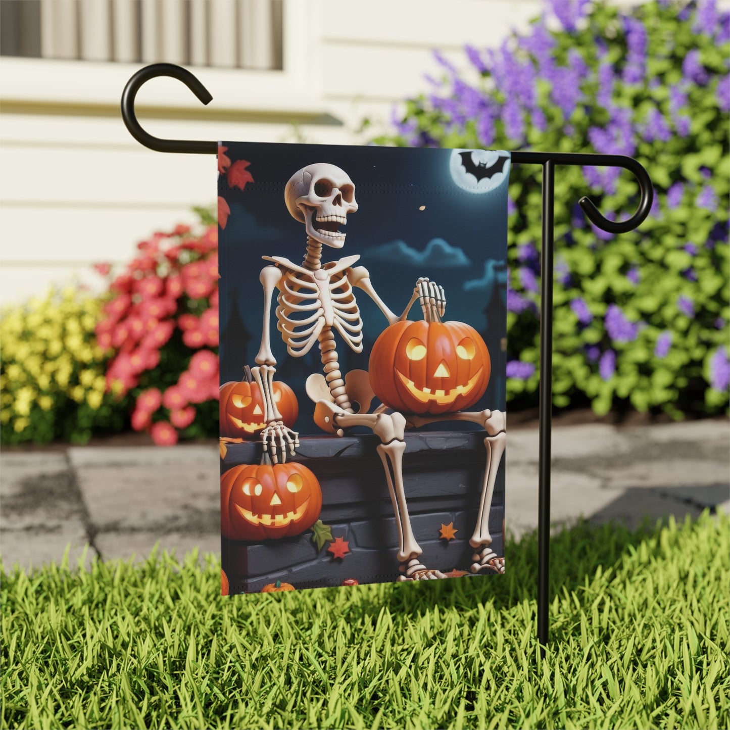 Funny Skeleton Halloween Garden Flag –