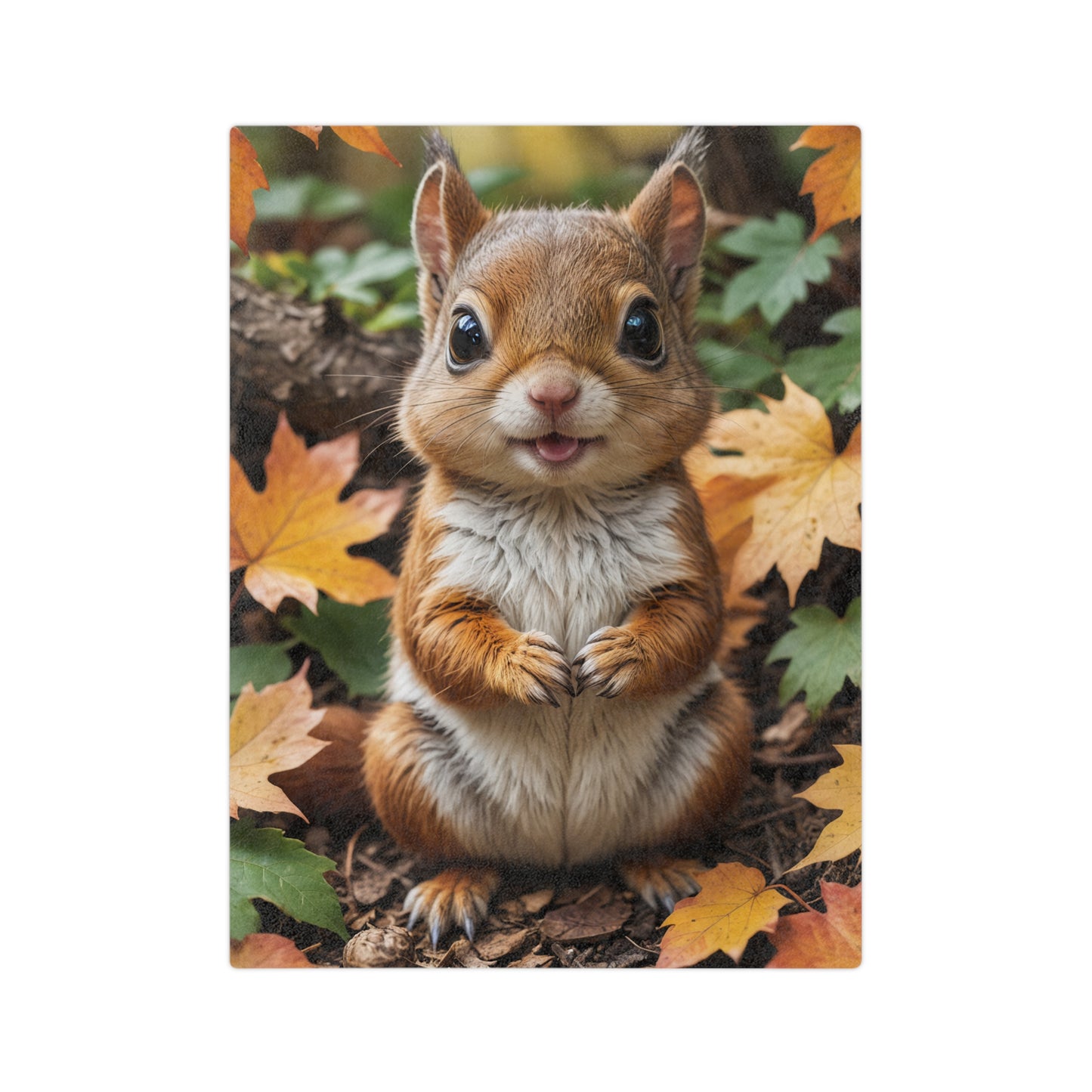 Adorable Smiling Squirrel Velveteen Blanket (Copy)