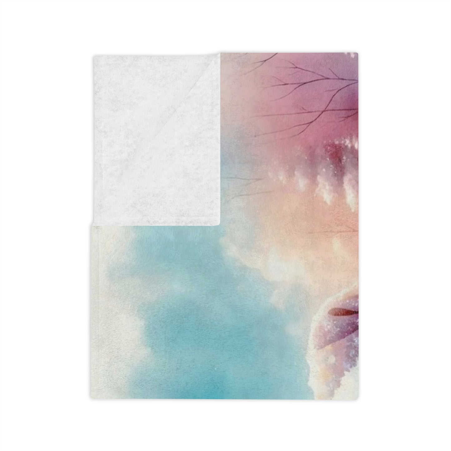 Sweet Winter Birds Velveteen Blanket