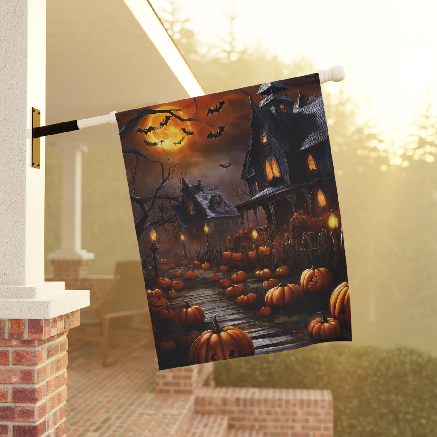 Haunted House Halloween Garden Flag