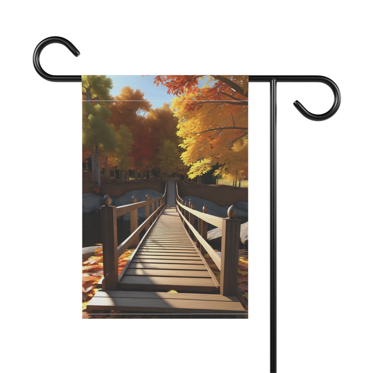 Colorful Autumn Scene Garden & House Banner