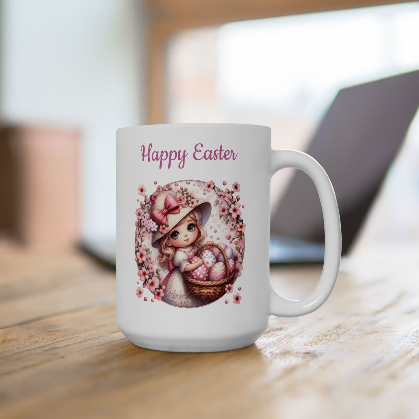 Beautiful Easter Coffee Mug with a Vintage Look