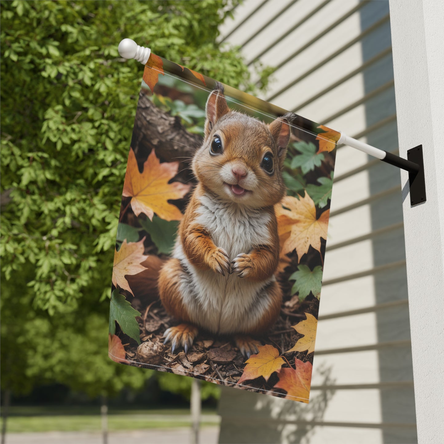 Cute Baby Squirrel Garden Flag