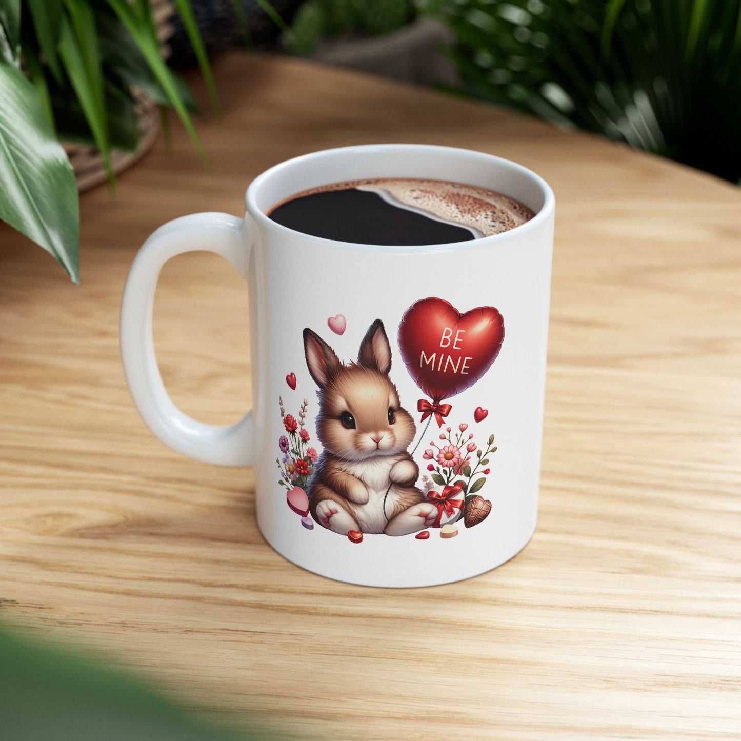 Adorable Bunny "BE MINE" Valentine's Coffee Mug