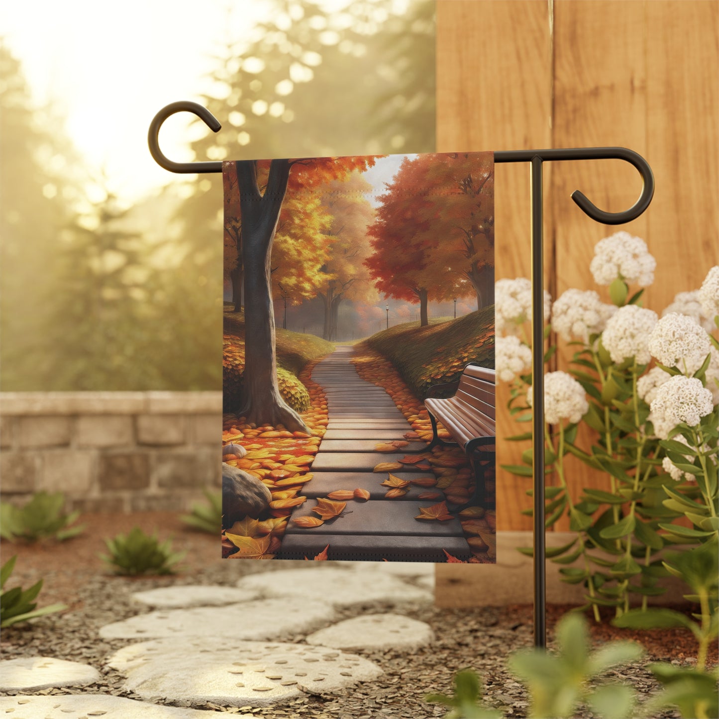 Scenic Autumn Garden Flag