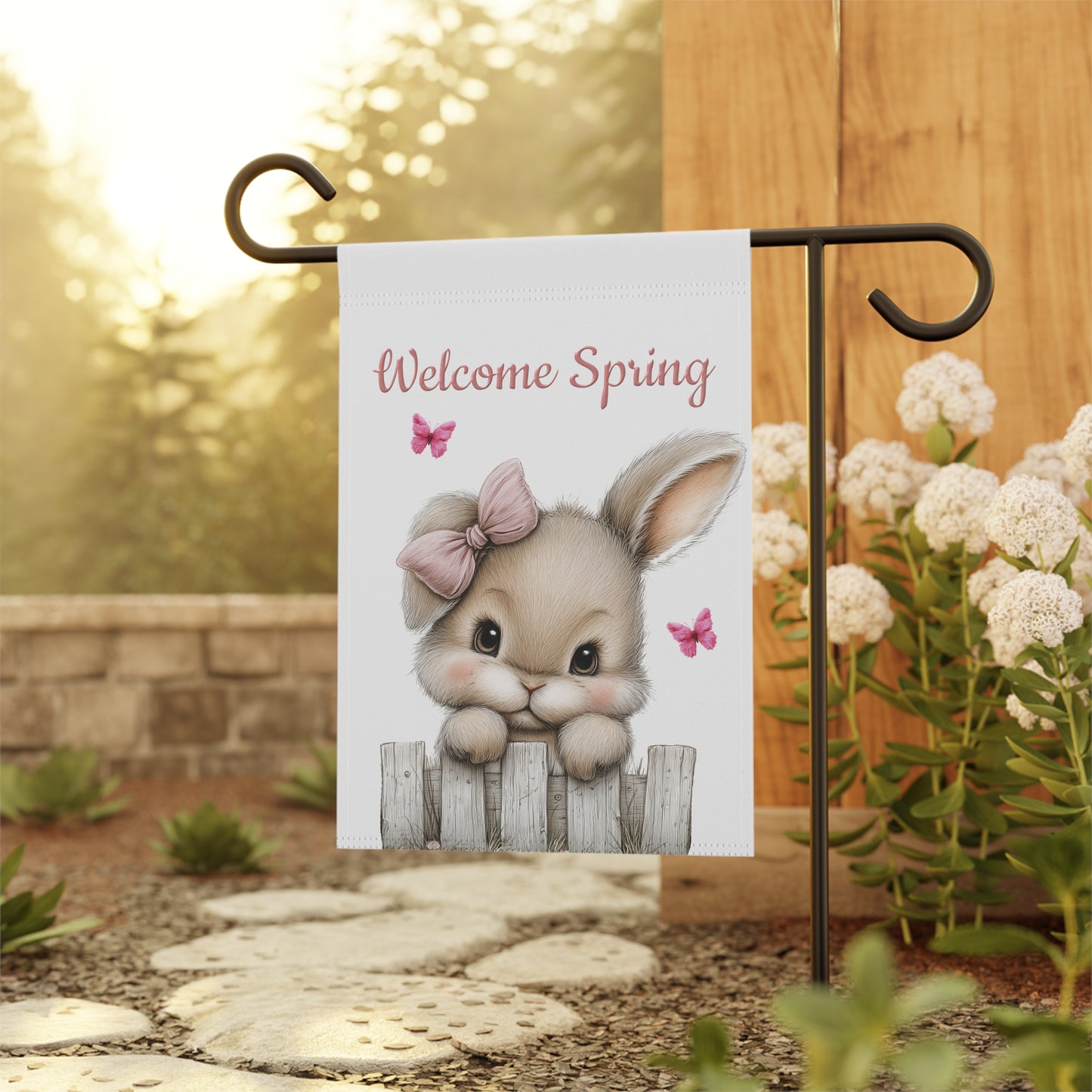 Bunny & Butterflies Garden Flag