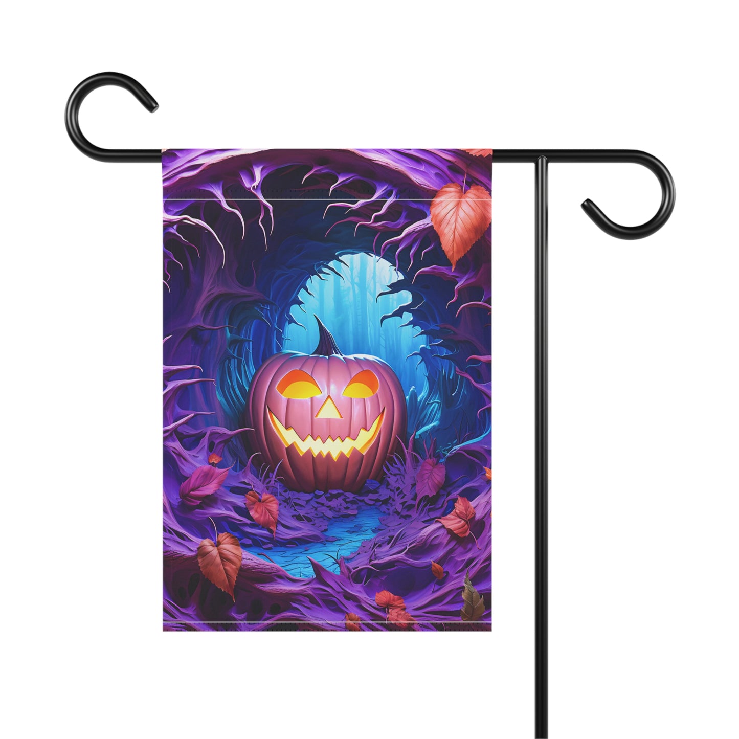 Spooky Jack-o'-Lantern Forest Garden Flag