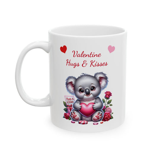 Adorable Koala "Valentine Hugs & Kisses" Coffee Mug
