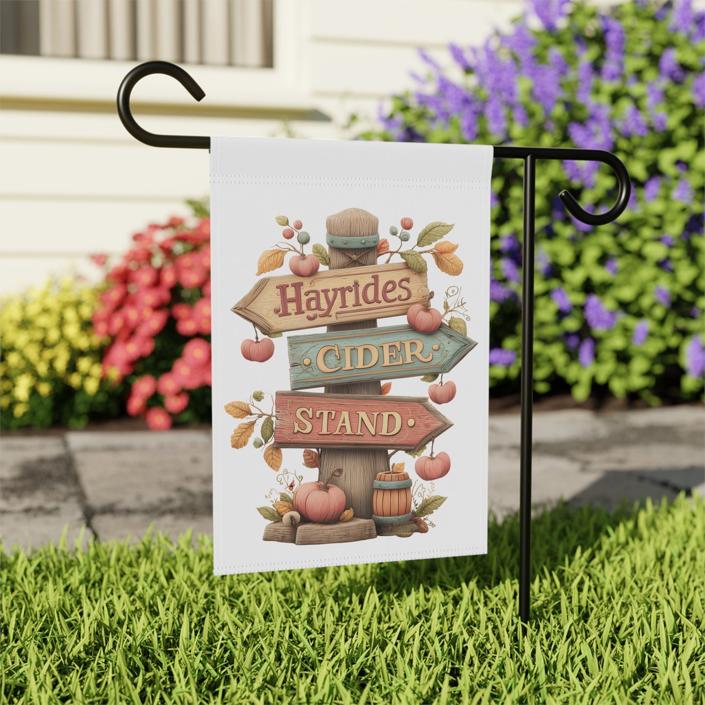 Pastel Autumn Garden Flag