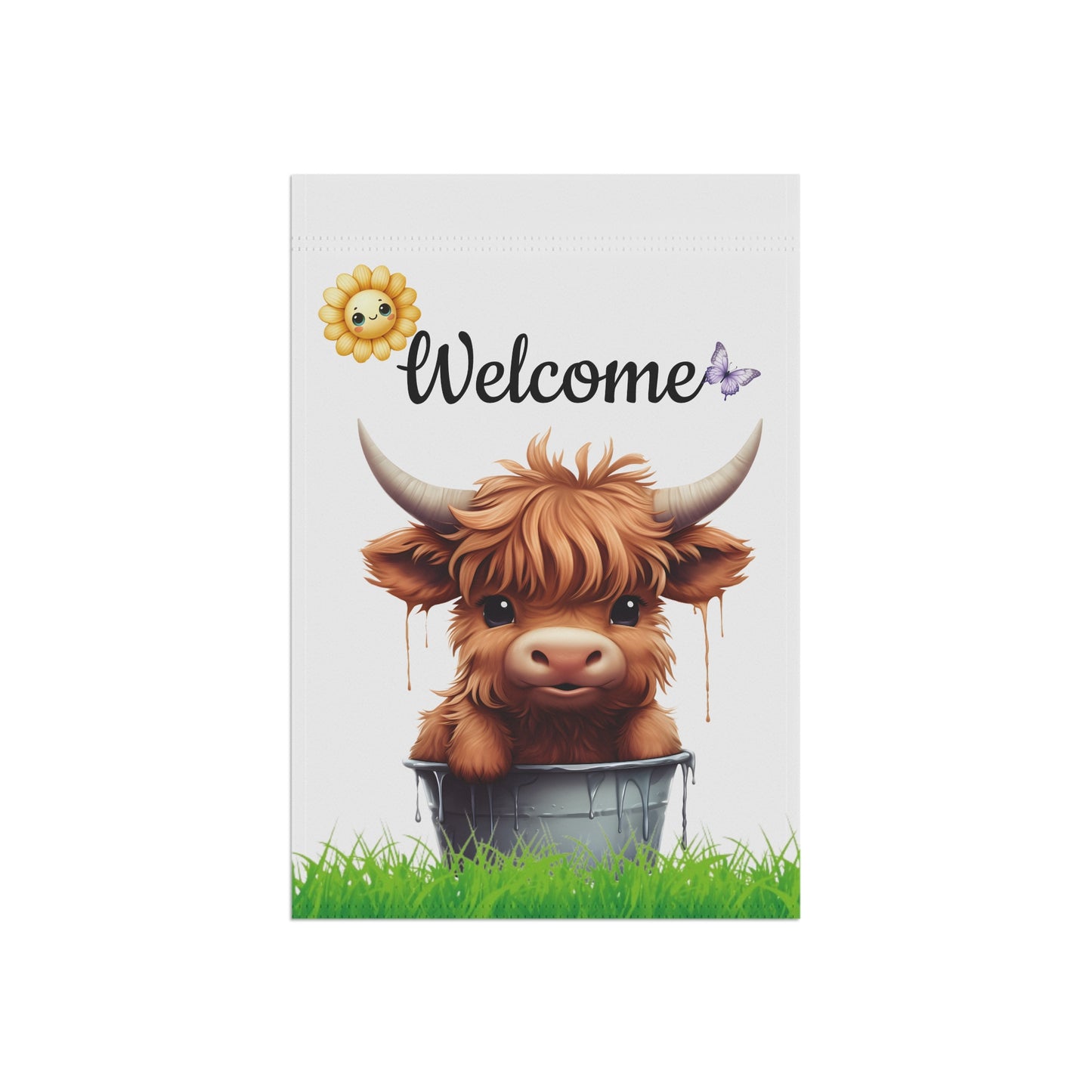 Baby Highland Cow Garden Flag