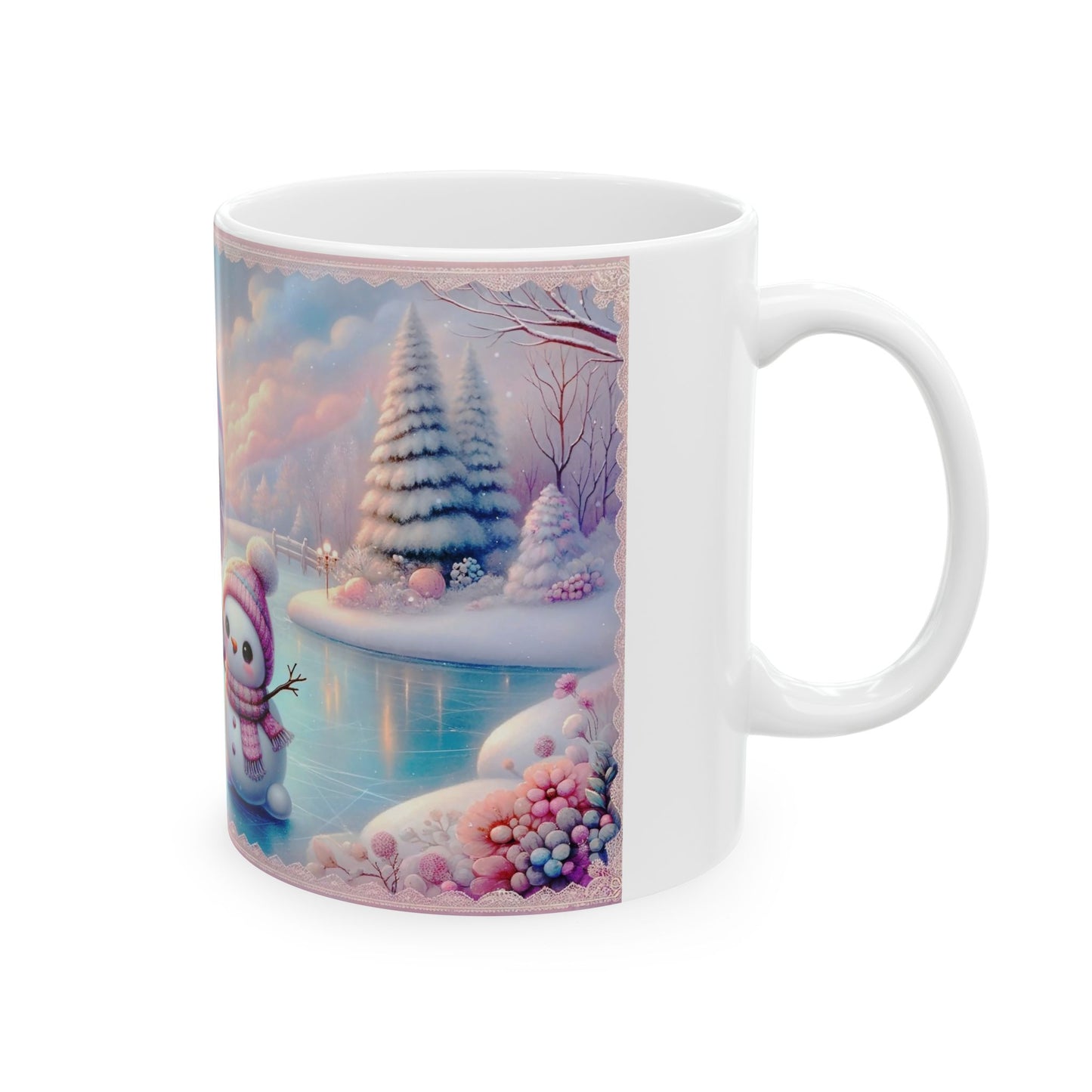 Precious Girl and Snowman Coffee Mug