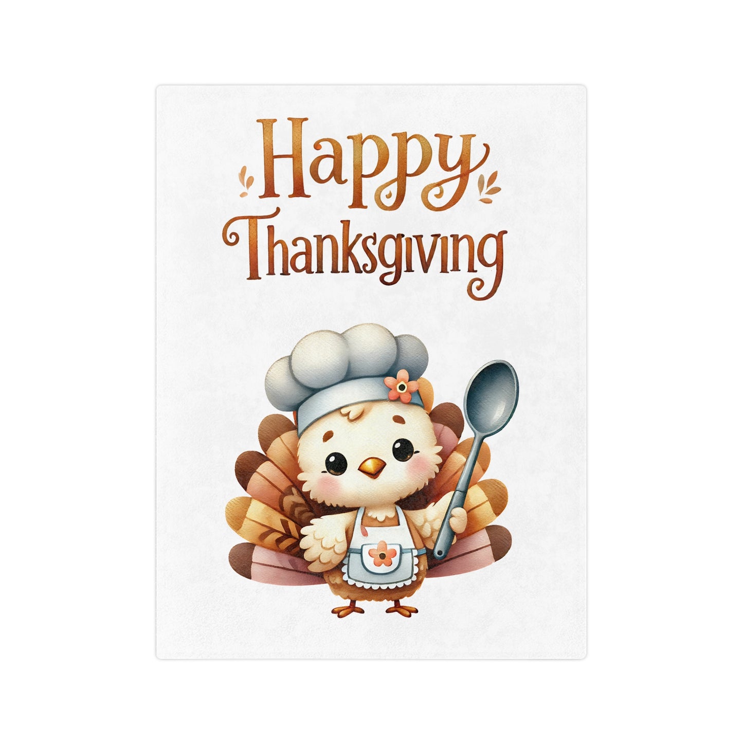 Happy Thanksgiving Chef Turkey Velveteen Blanket