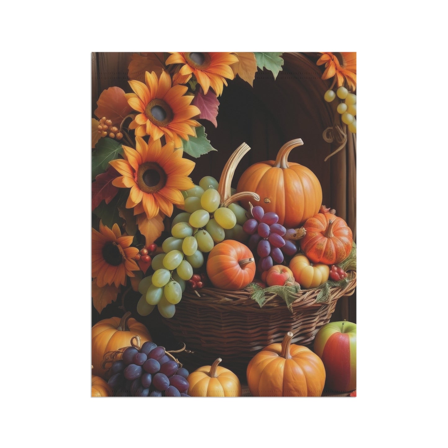 Harvest Basket Thanksgiving Garden Flag