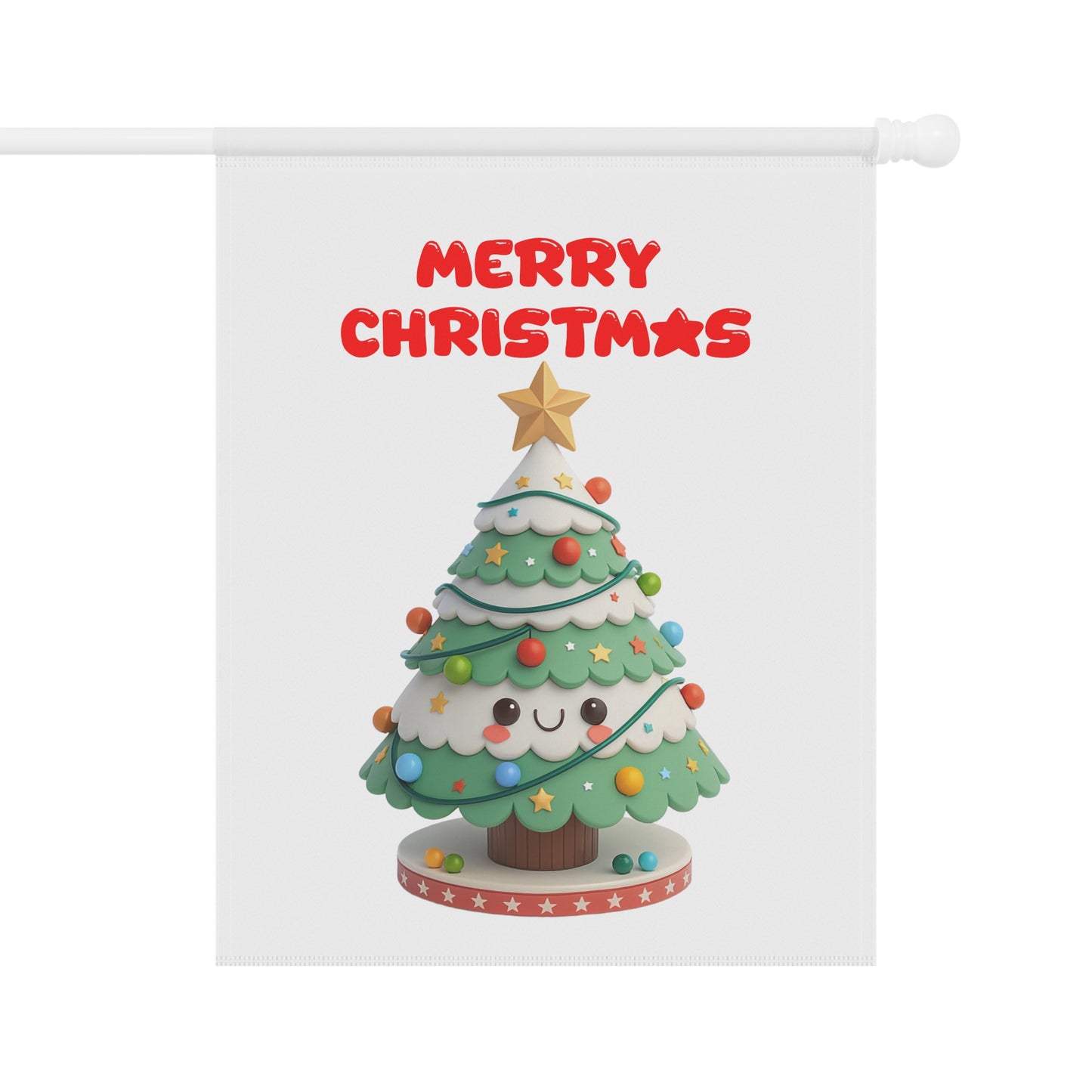Whimsical 3D Christmas Tree Garden Flag
