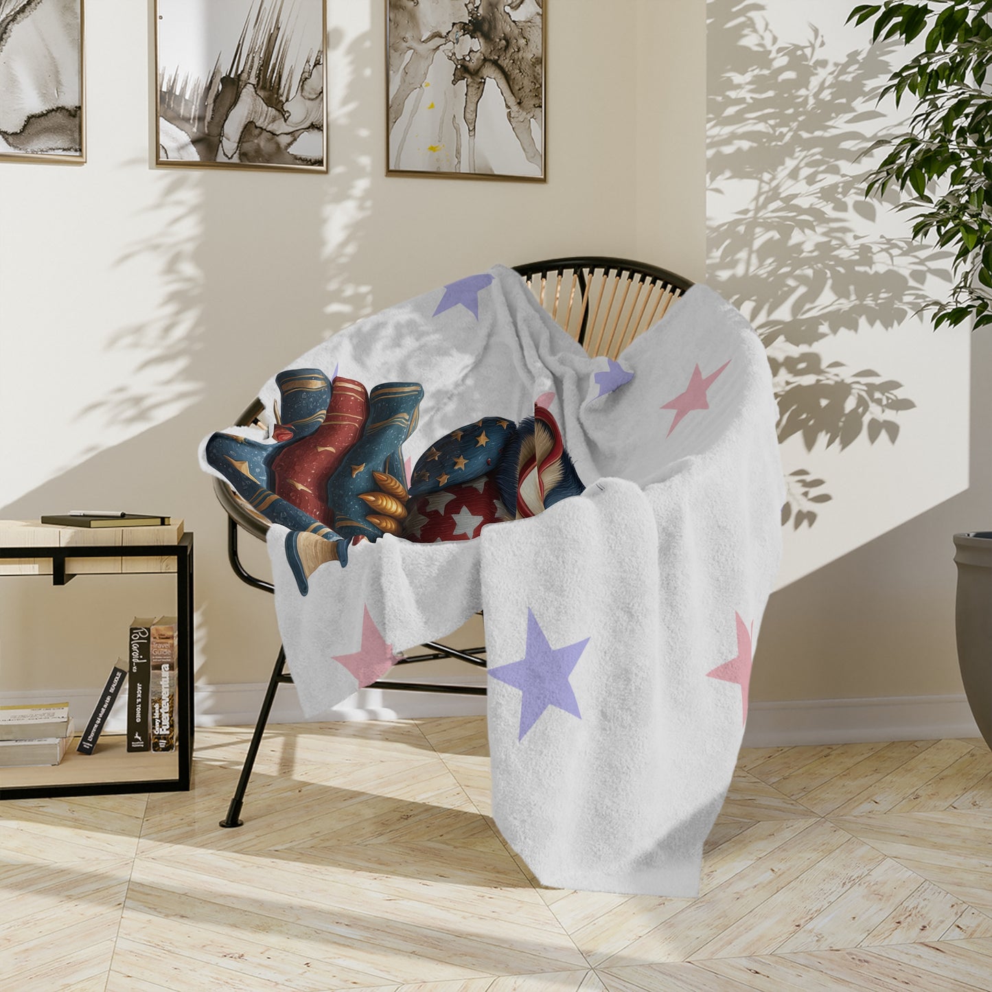 Patriotic Owl Plush Blanket