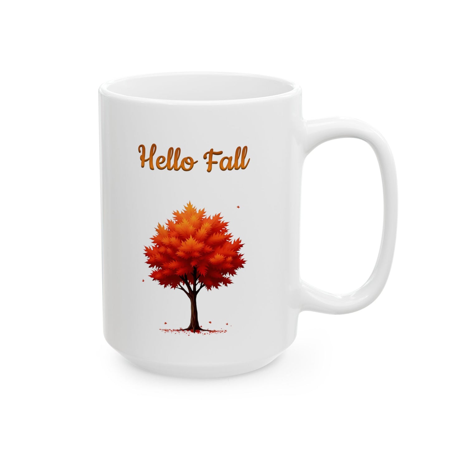 Hello Fall Red Autumn Tree Coffee Mug