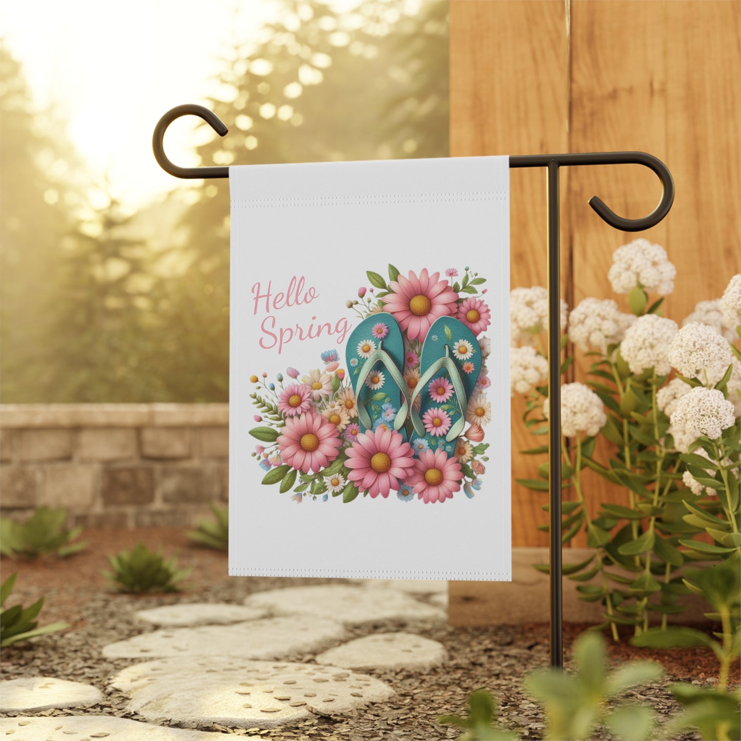 Cute Hello Spring Garden Flag