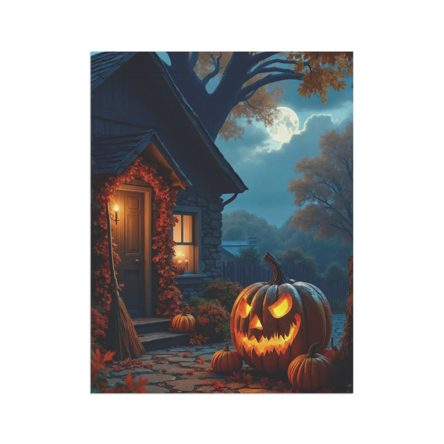 Rustic Halloween Pumpkin Garden Flag