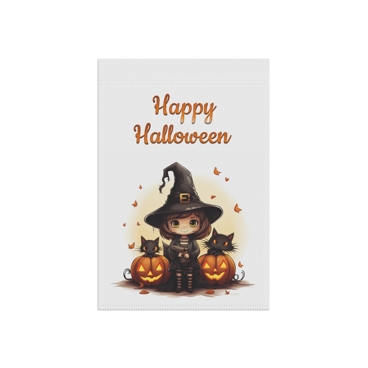 Cute Witch and Black Cats Garden Flag